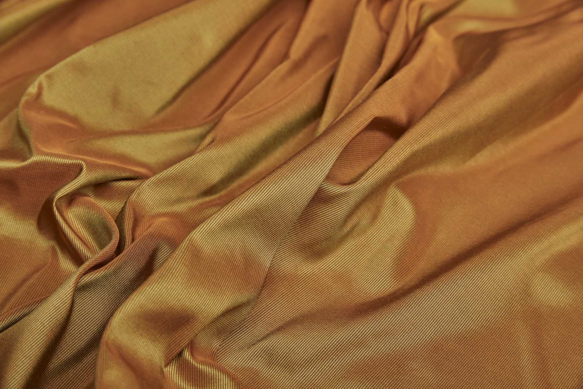 Heavy Weight Silk Taffeta - 3-Tone - Olive, Lime and Orange fabric, image 2 of 7