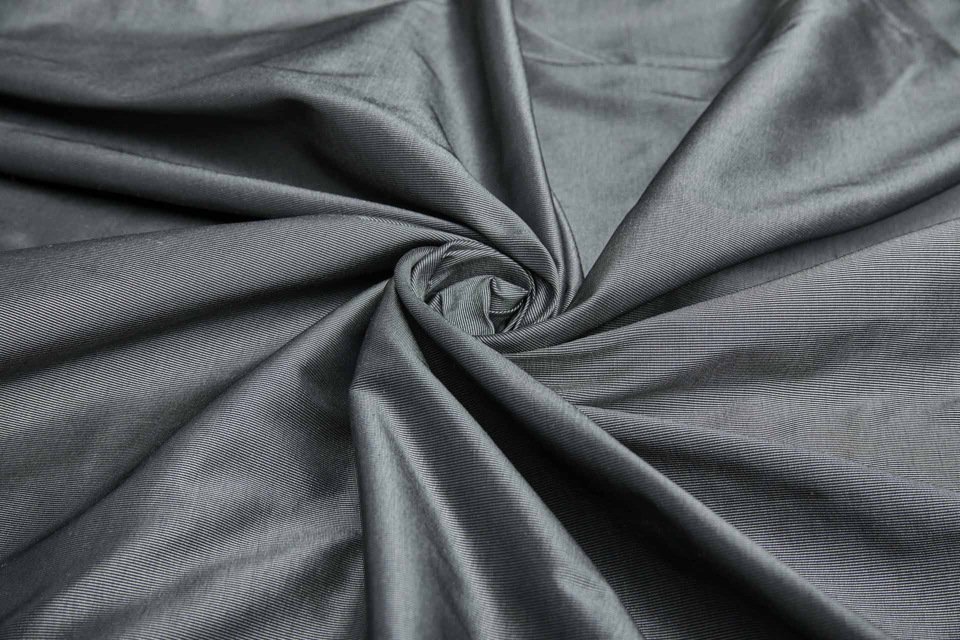 Heavy Weight Silk Taffeta - 3-Tone - Ivory, Charcoal and Black fabric
