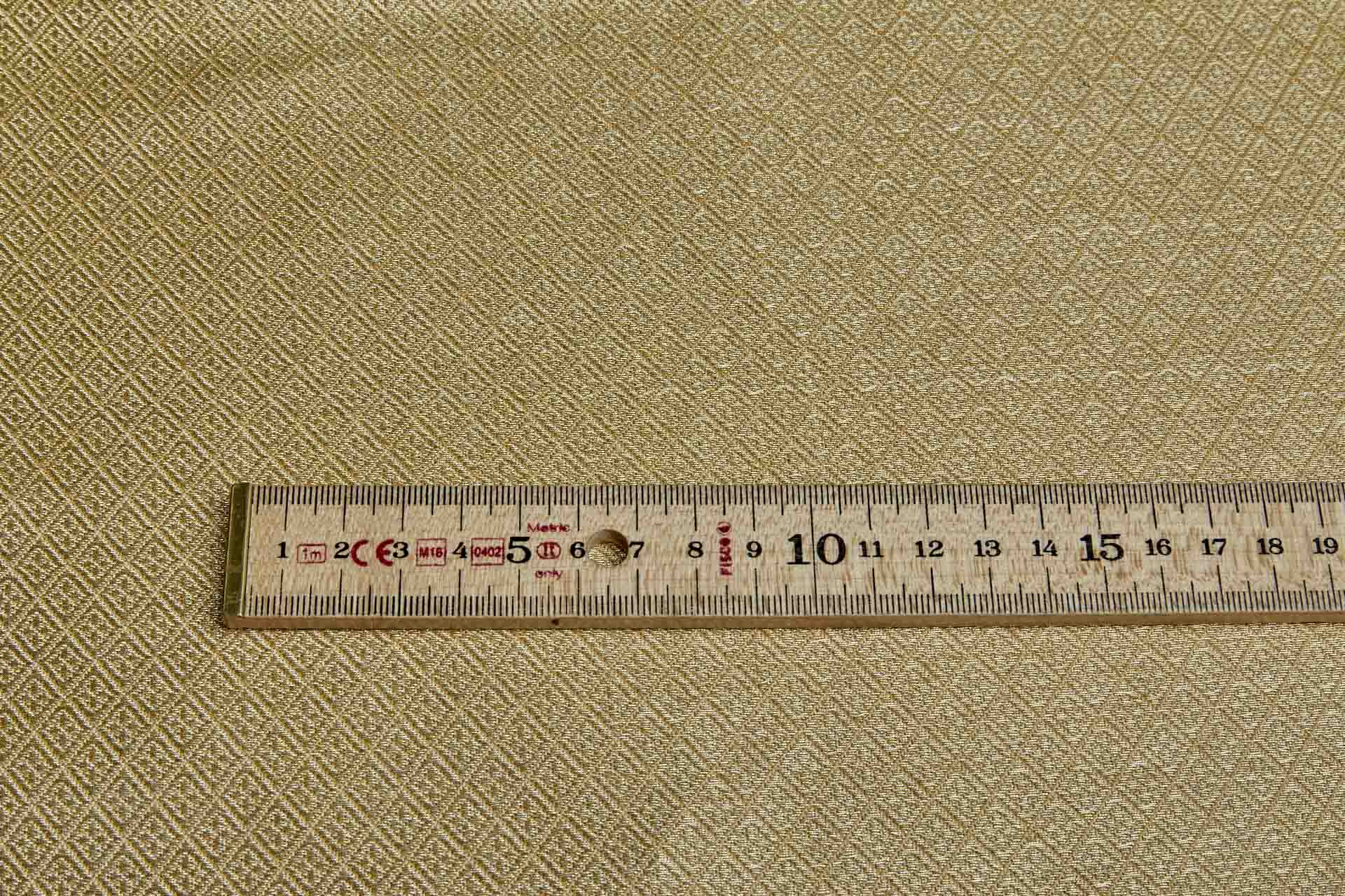 Geometric Banaras Brocade - Yellow Gold & Gold Metallic Diamonds fabric, image 6 of 9