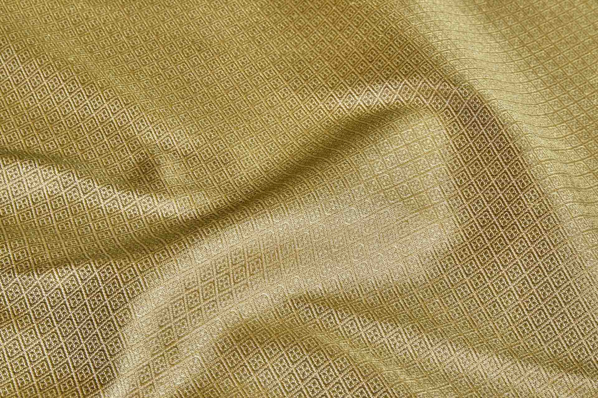 Geometric Banaras Brocade - Yellow Gold & Gold Metallic Diamonds - 0.5m Piece fabric, image 7 of 9