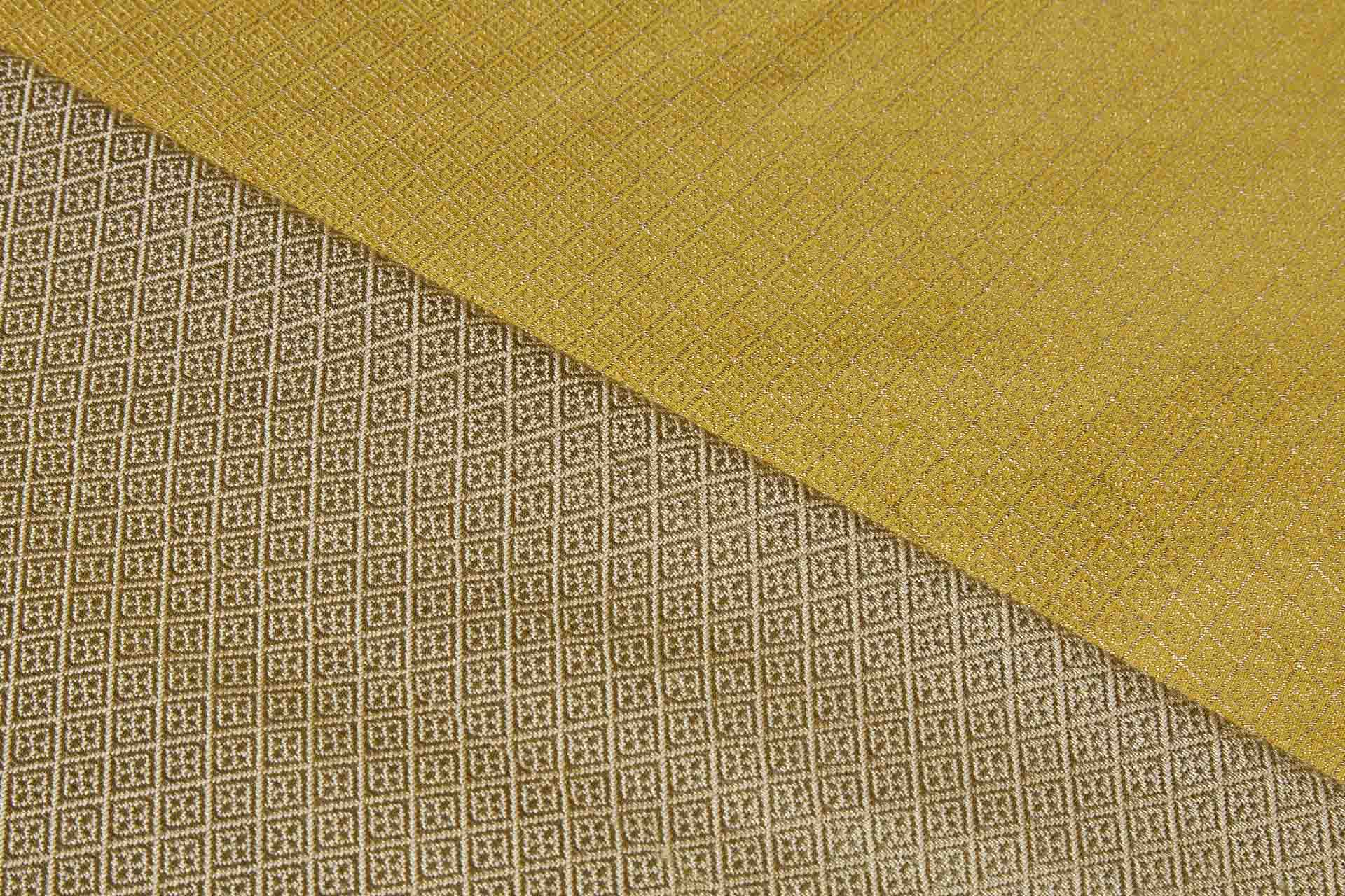 Geometric Banaras Brocade - Yellow Gold & Gold Metallic Diamonds - 0.5m Piece fabric, image 8 of 9