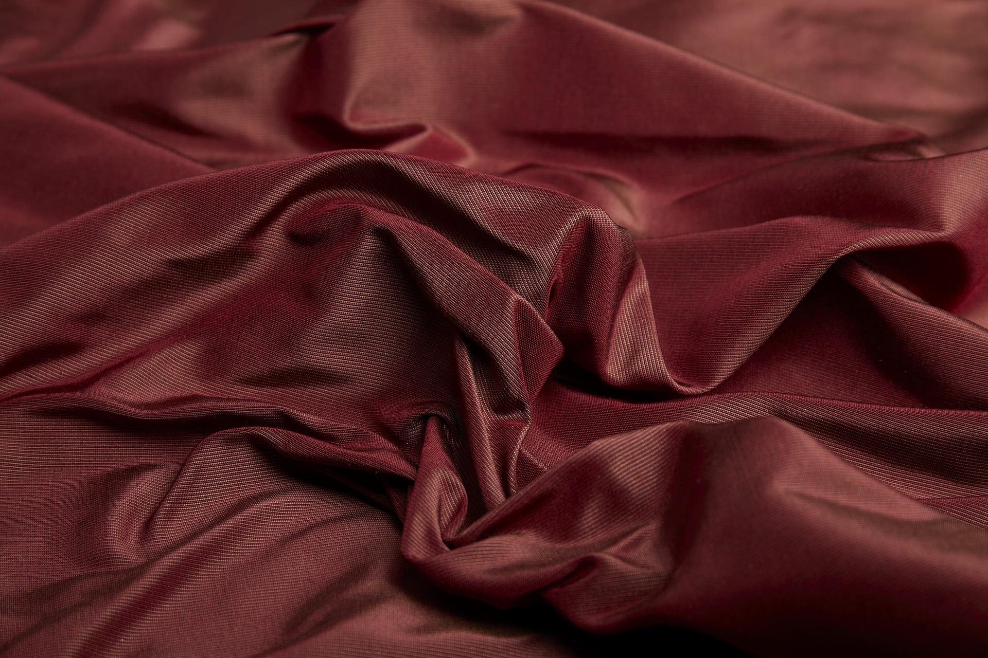 Heavy Weight Silk Taffeta - 3-Tone - Gold, Black and Deep Red fabric, image 6 of 9