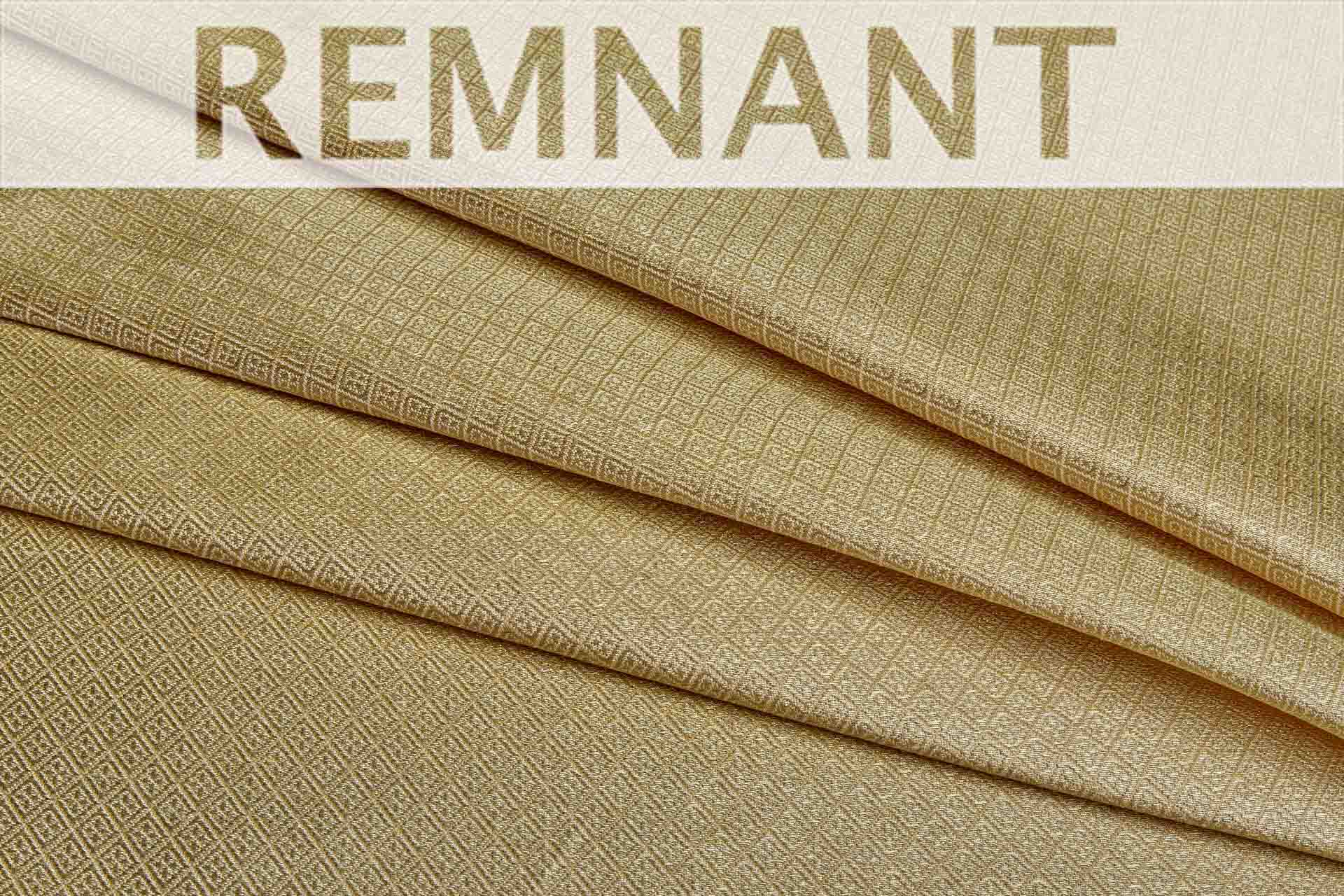 Geometric Banaras Brocade - Yellow Gold & Gold Metallic Diamonds - 0.5m Piece fabric