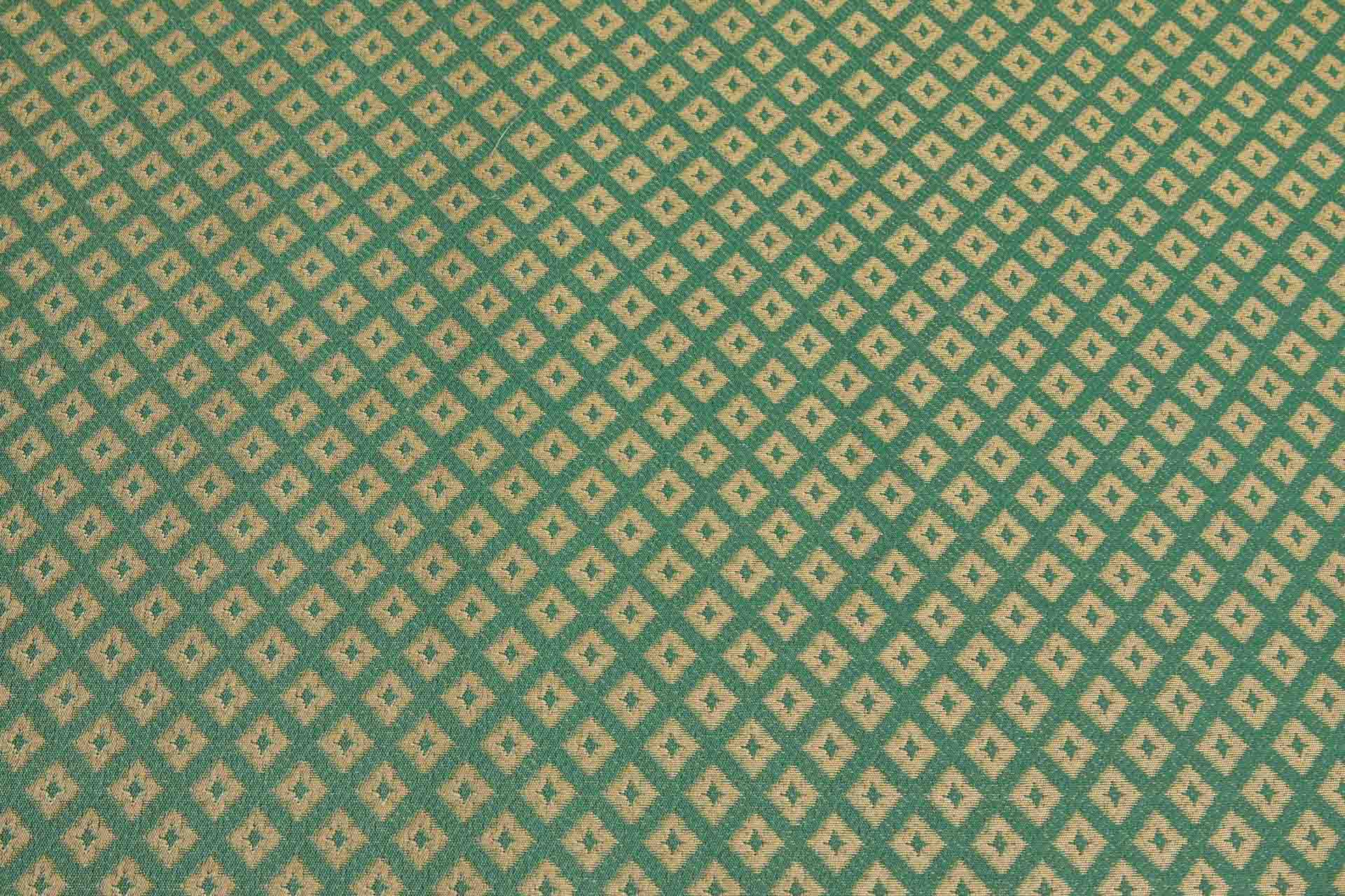 Geometric Banaras Brocade - Emerald Green & Gold Metallic fabric, image 5 of 8