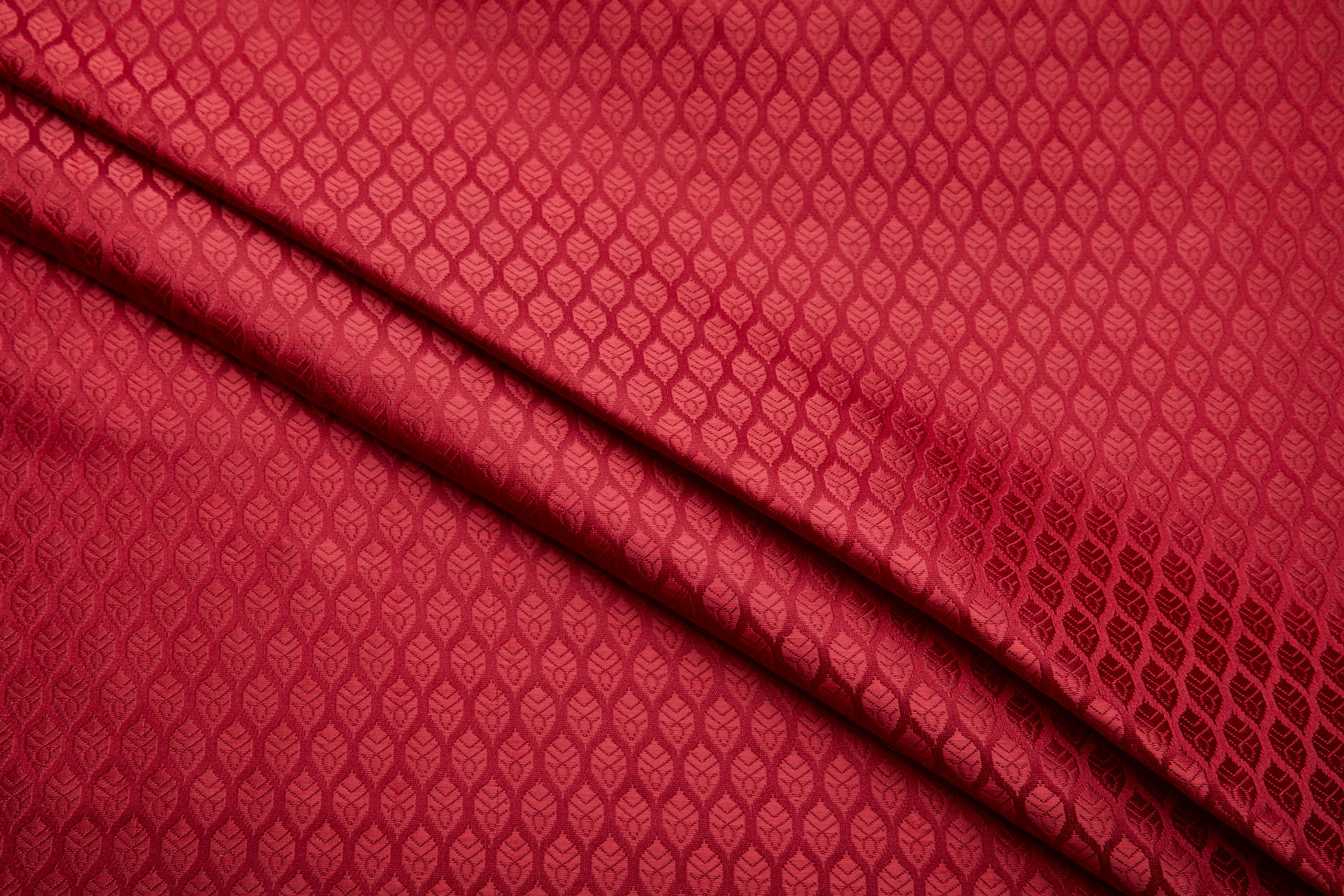 Banaras Brocade - Red / Red Leaves fabric, image 4 of 8