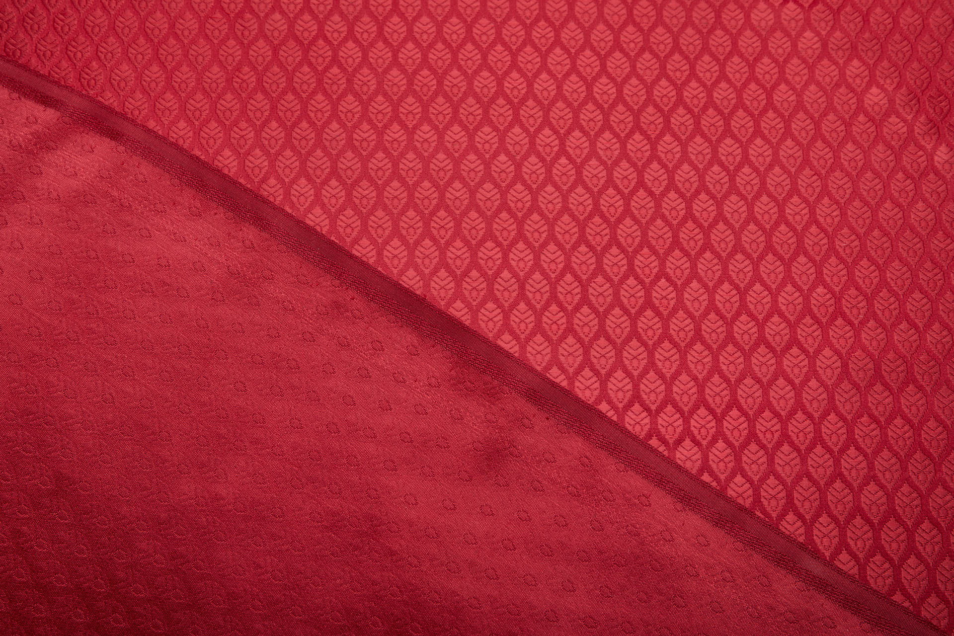 Banaras Brocade - Red / Red Leaves fabric, image 5 of 8