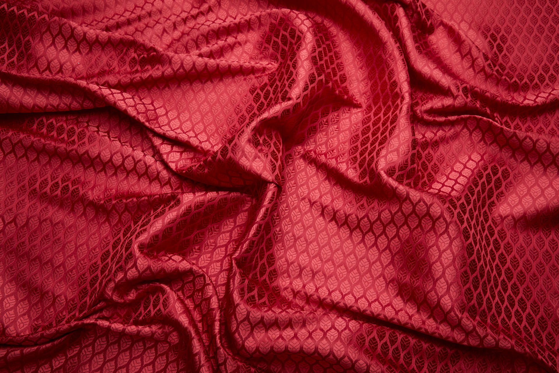 Banaras Brocade - Red / Red Leaves fabric, image 2 of 8