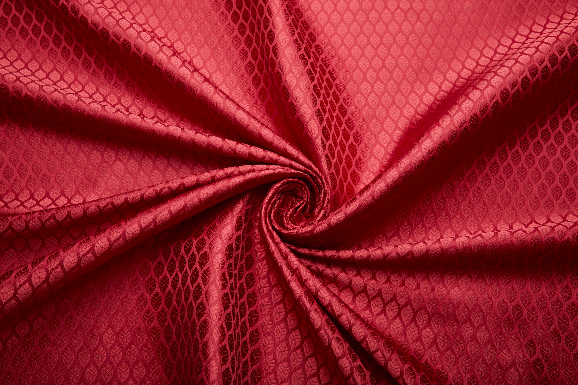 Banaras Brocade - Red / Red Leaves fabric, image 3 of 8