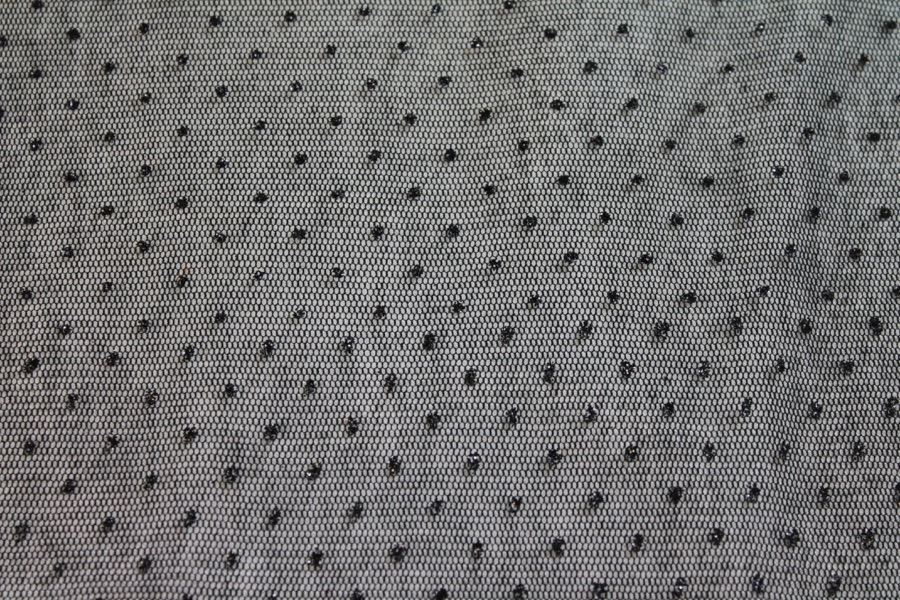 Cotton Tulle - Black with black glitter fabric, image 6 of 8