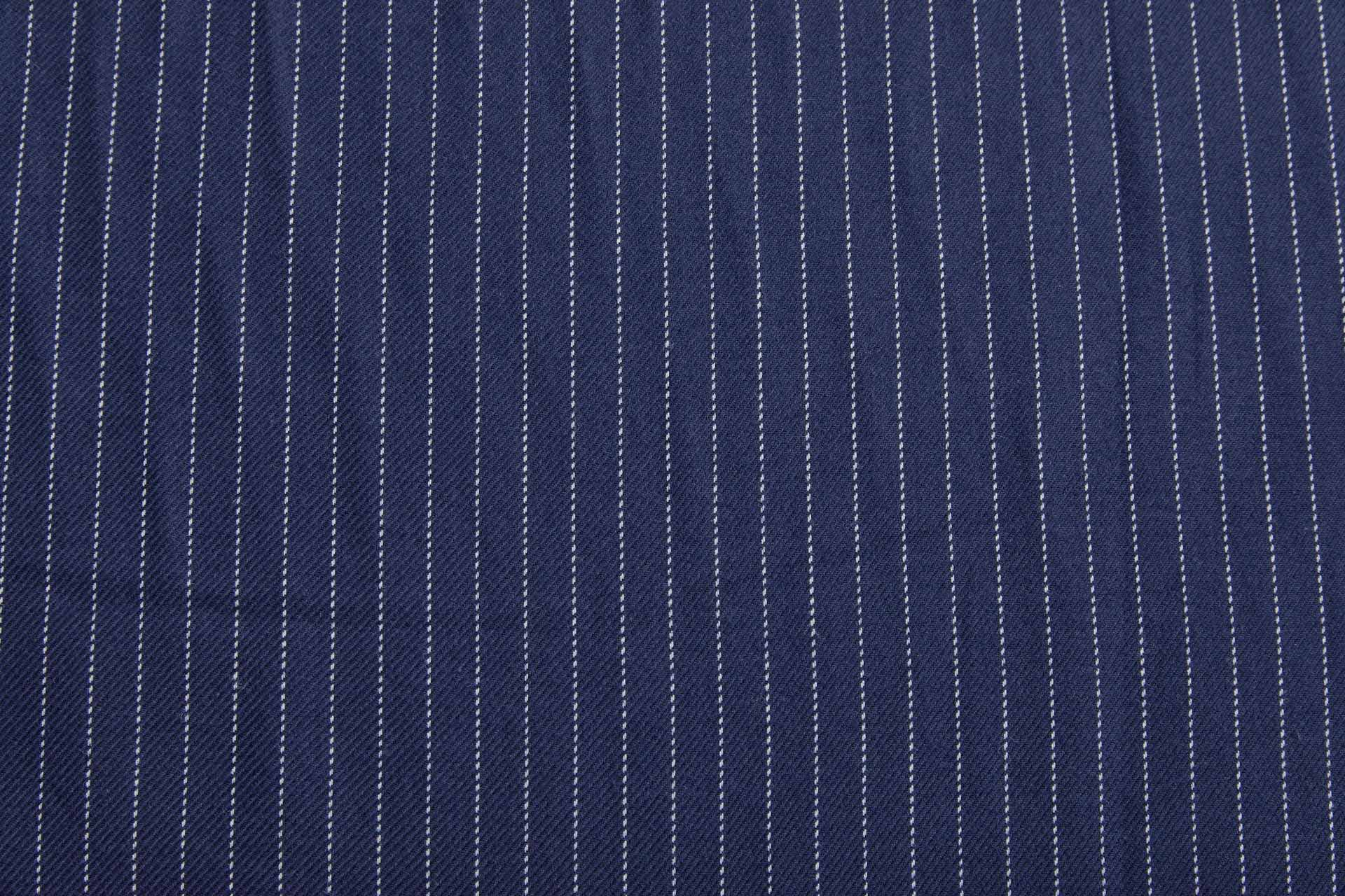 Soft Cotton Twill Suiting - Navy with White Pinstripe fabric, image 8 of 8