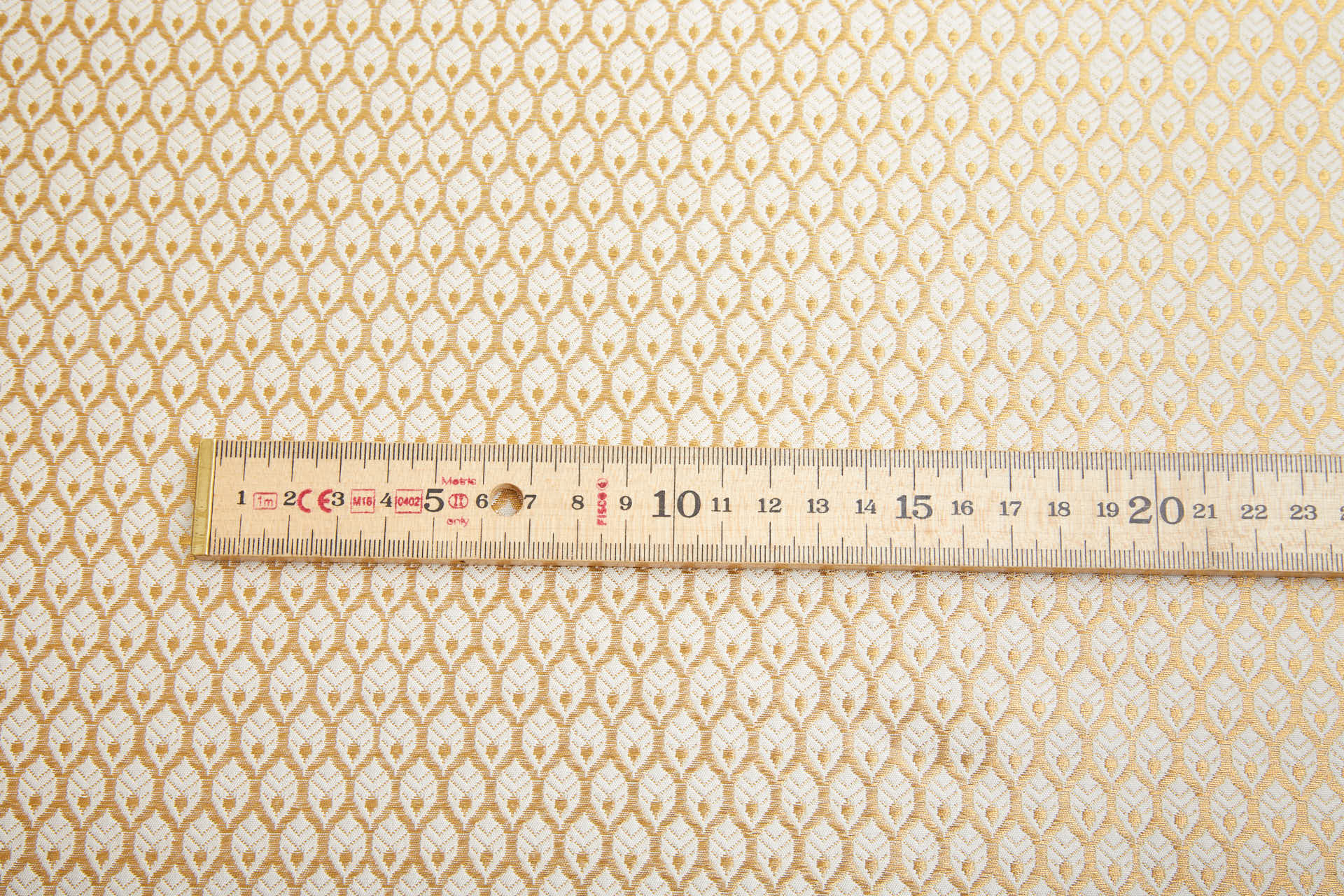 Banaras Brocade - Ivory / Gold Leaves fabric, image 9 of 11