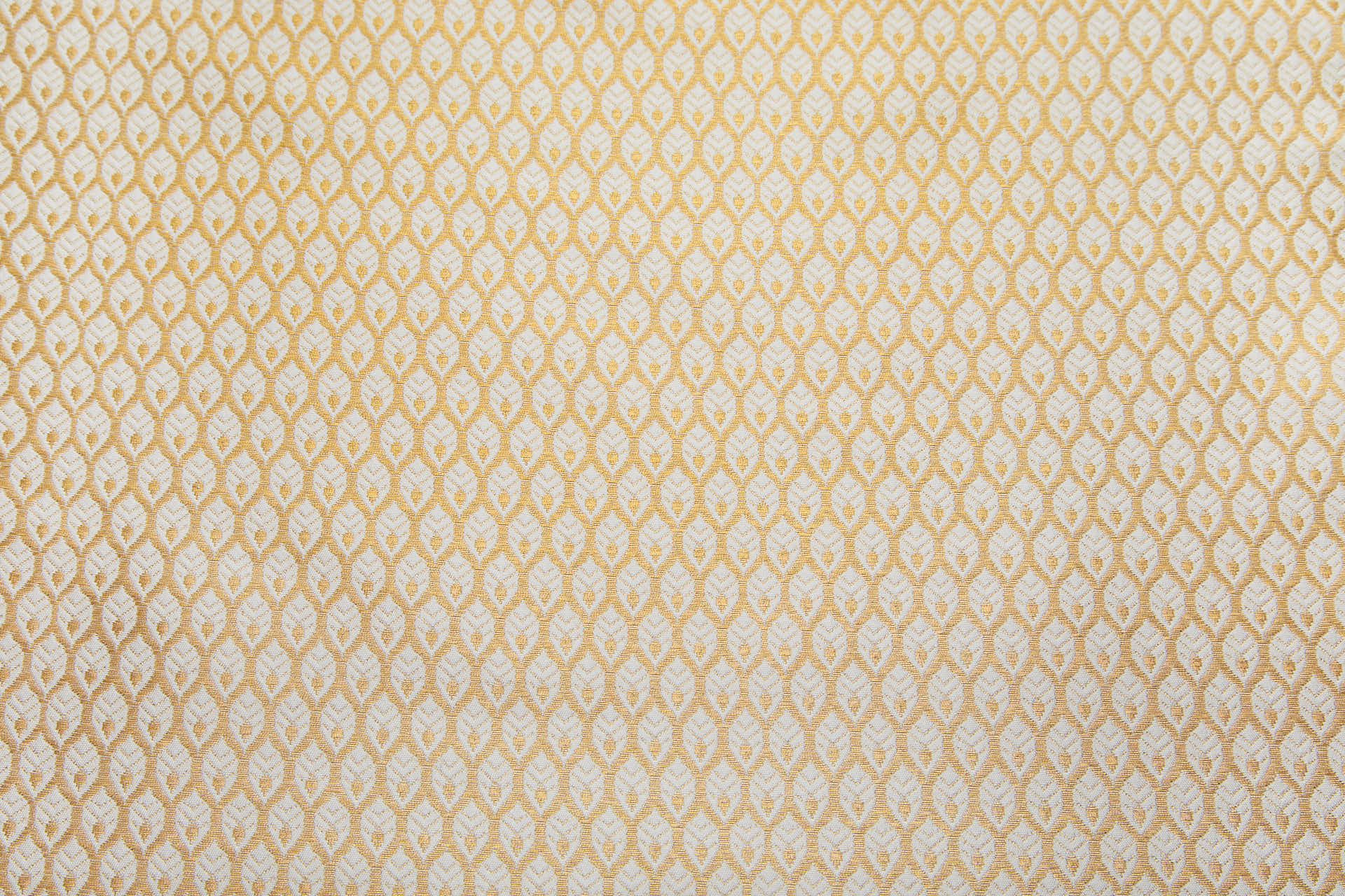 Banaras Brocade - Ivory / Gold Leaves fabric, image 10 of 11