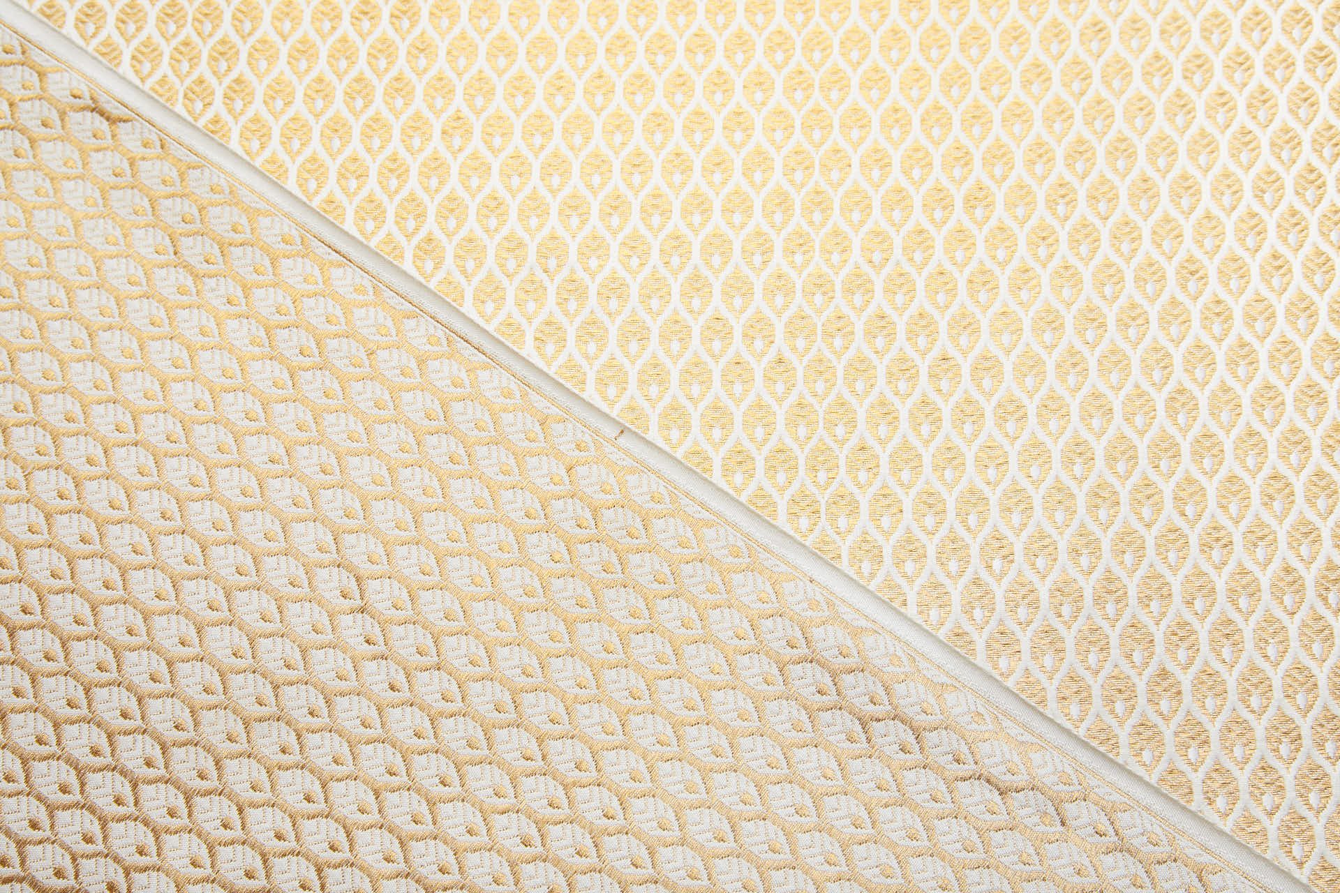 Banaras Brocade - Ivory / Gold Leaves fabric, image 6 of 11