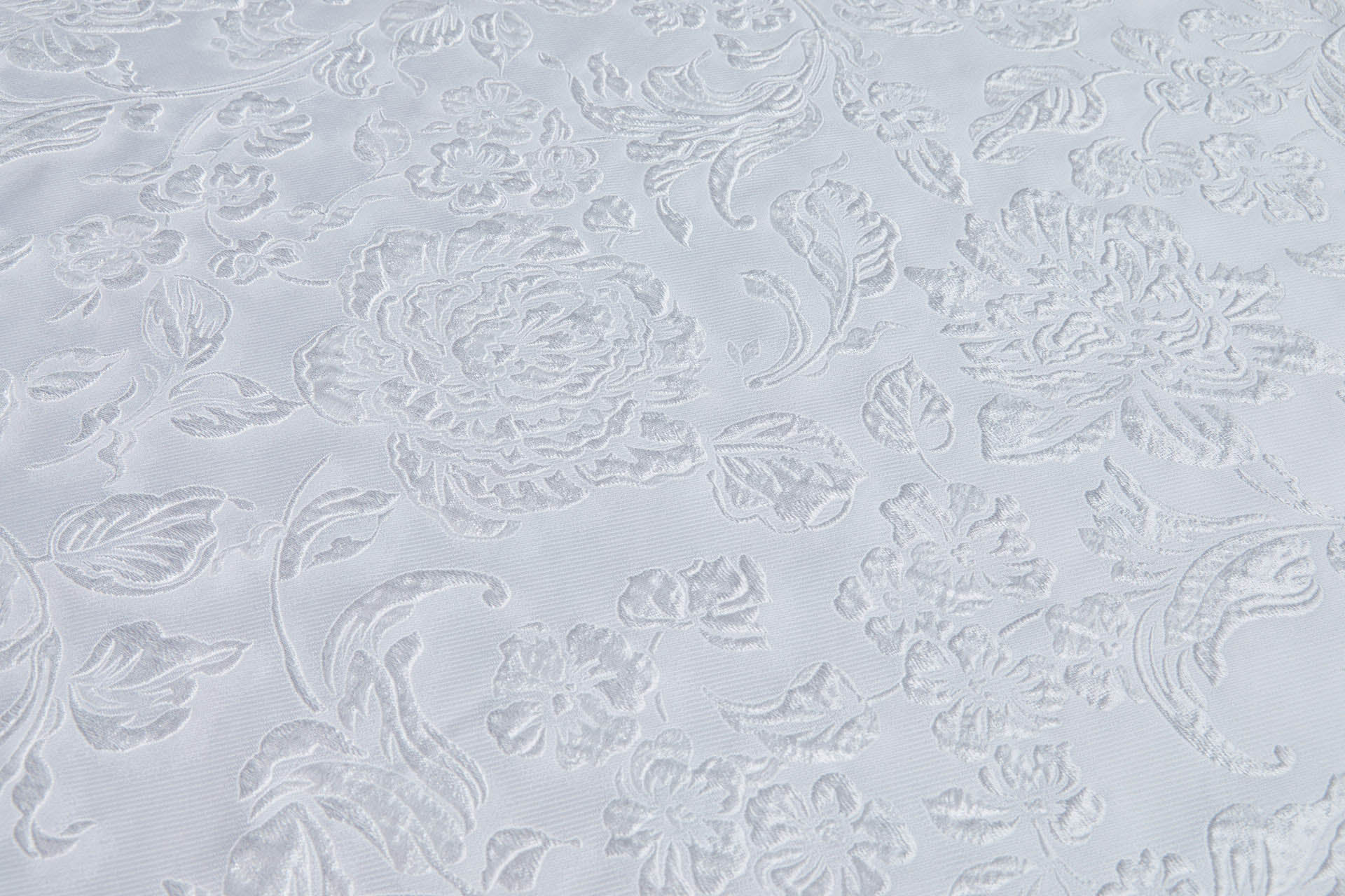 French Garden Custom Made Raised Jacquard - White fabric, image 2 of 9