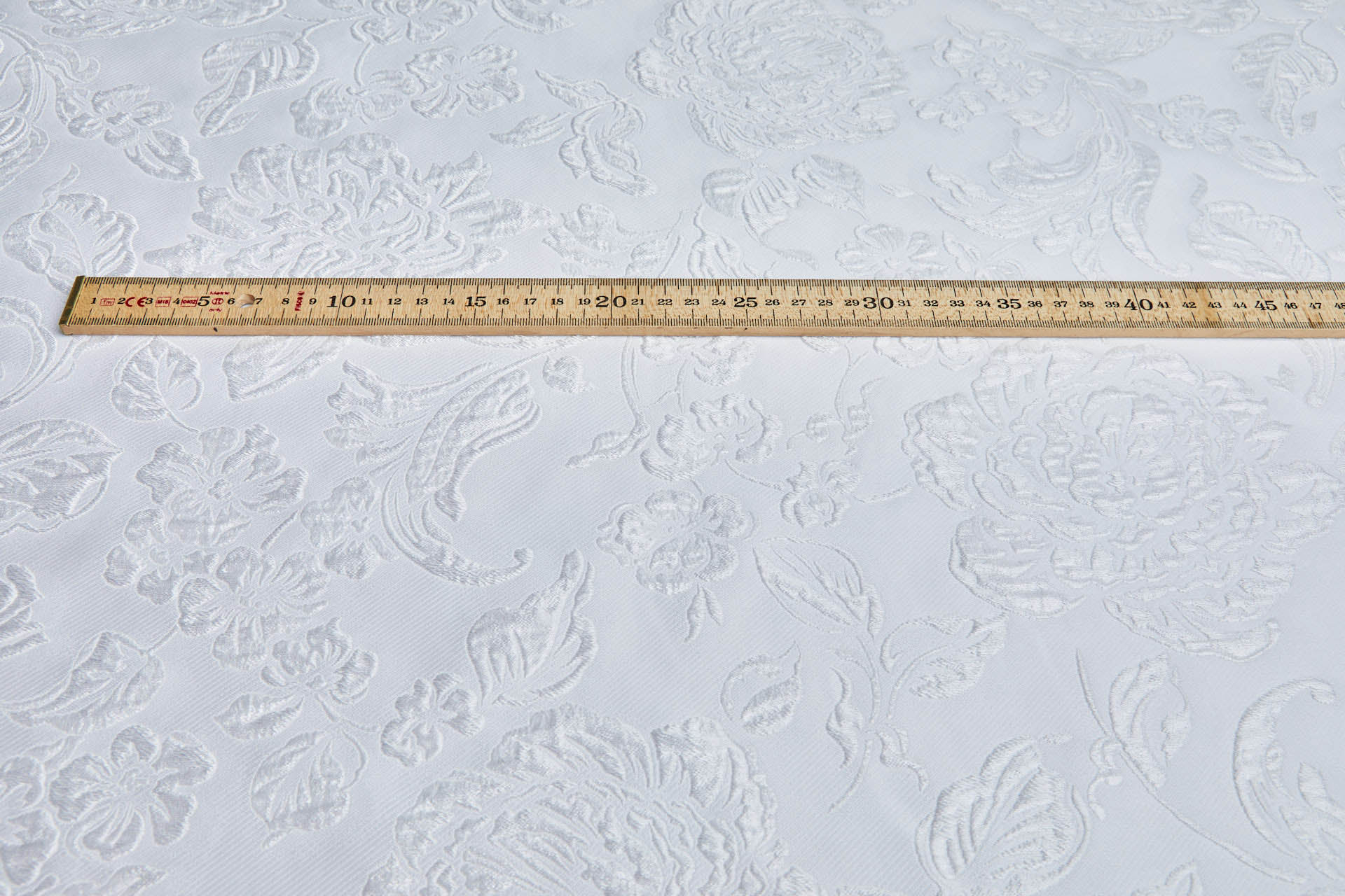French Garden Custom Made Raised Jacquard - White fabric, image 4 of 9