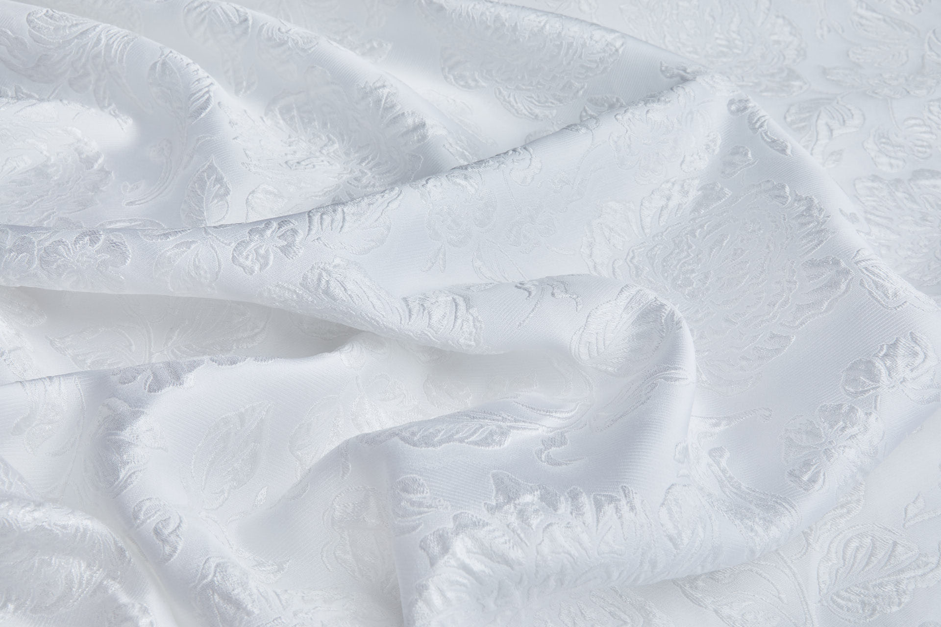 French Garden Custom Made Raised Jacquard - White fabric, image 5 of 9