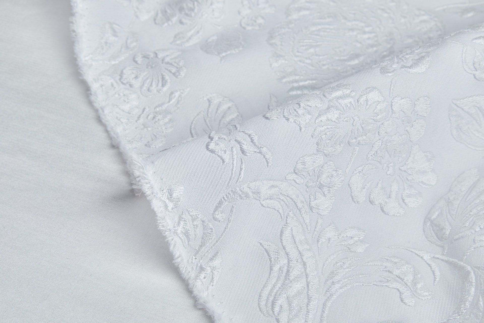 French Garden Custom Made Raised Jacquard - White fabric, image 6 of 9