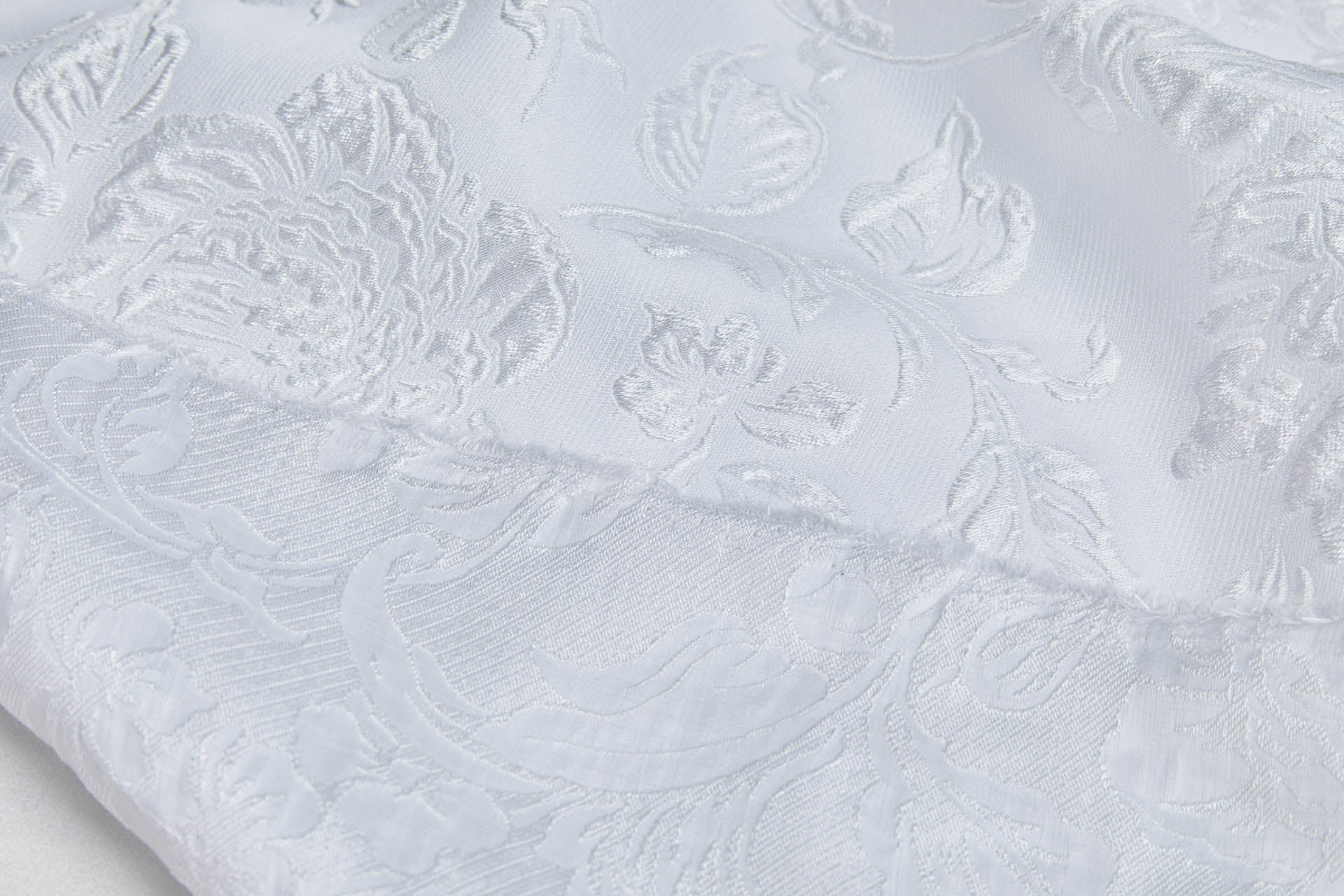French Garden Custom Made Raised Jacquard - White fabric, image 7 of 9