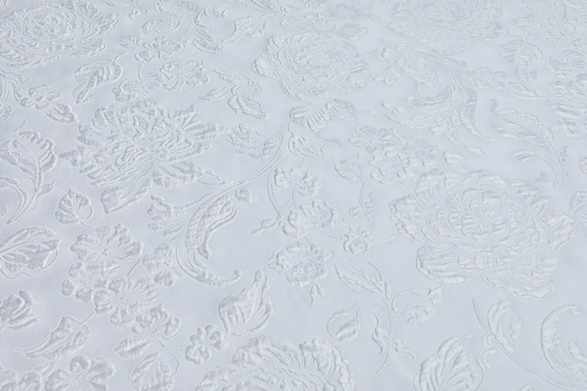 French Garden Custom Made Raised Jacquard - White fabric, image 9 of 9