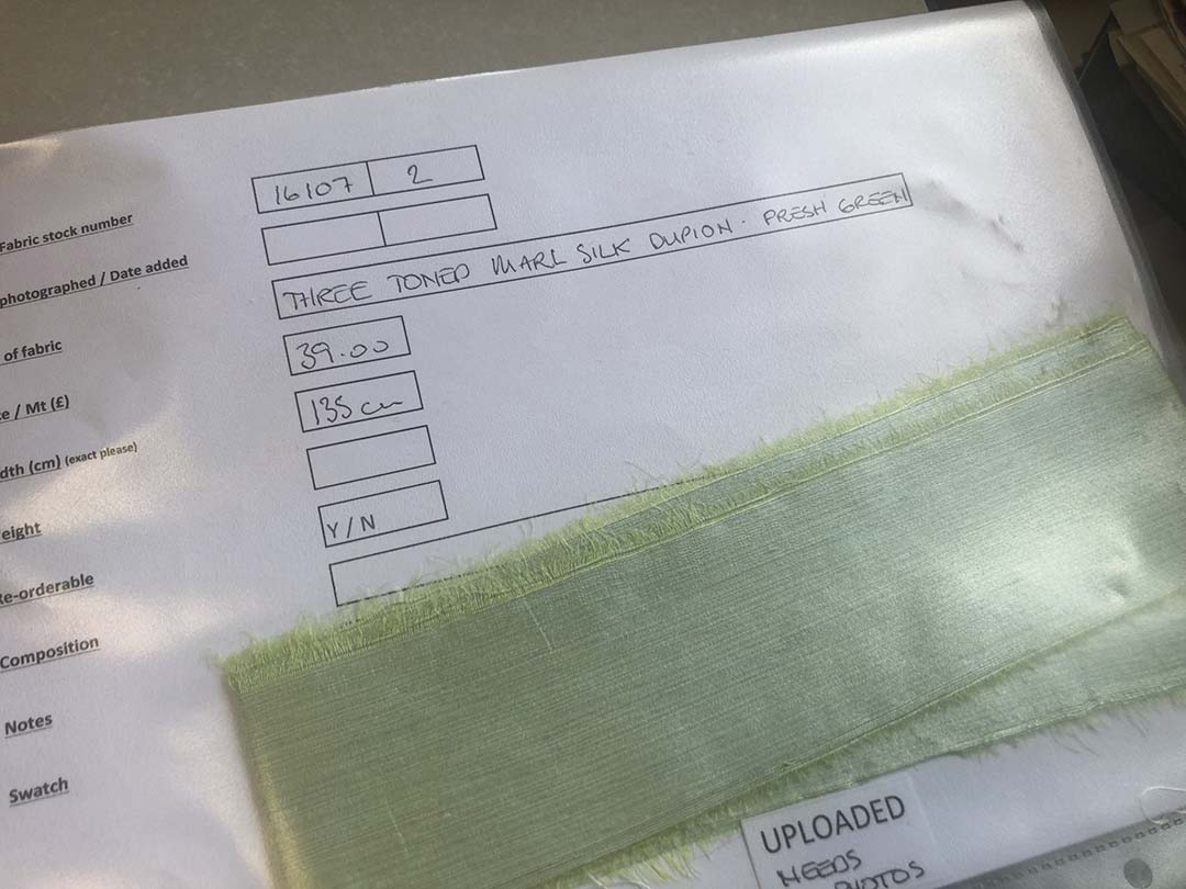 Three Tone Marl Silk Dupion - Fresh Green fabric, image 2 of 7