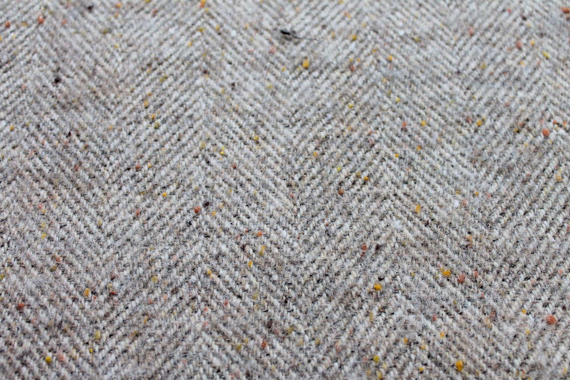 Cream / Beige Herringbone Pattern Wool fabric, image 3 of 6
