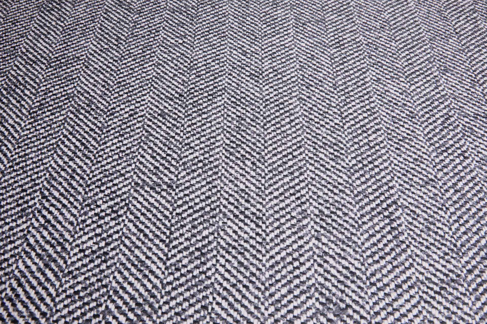 Chunky Herringbone Wool Coating - Black, Grey and Ecru fabric, image 5 of 5