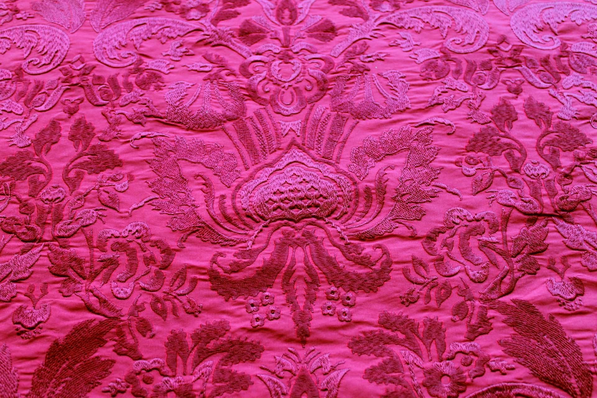 Heavy Jacquard Style Embroidery - Dark Red - 135 cm fabric, image 3 of 7