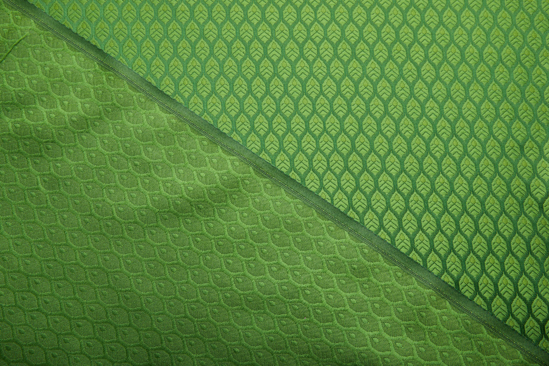 Banaras Brocade - Green / Green Leaves fabric, image 6 of 9