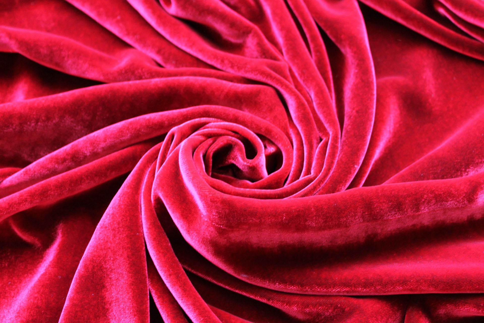 Silk Velvet - Red shot Green fabric