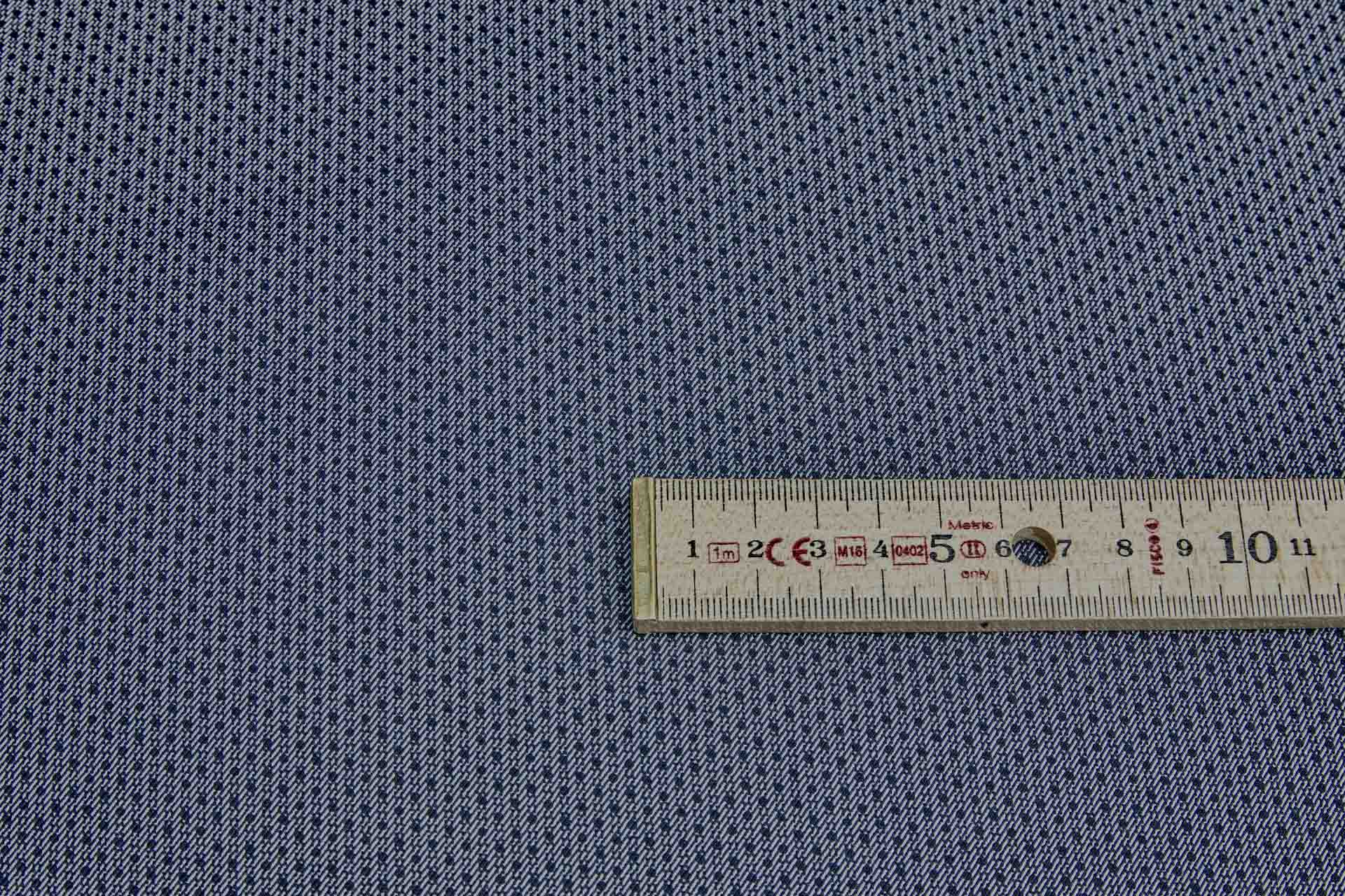 Dot Printed Lightweight Denim in Navy fabric, image 2 of 6