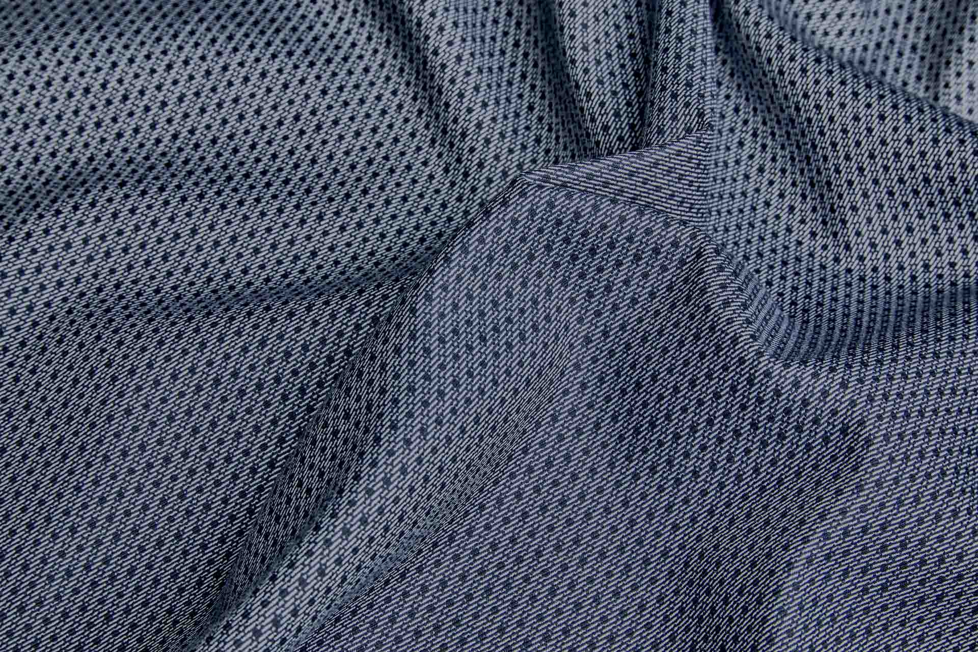 Dot Printed Lightweight Denim in Navy fabric, image 4 of 6