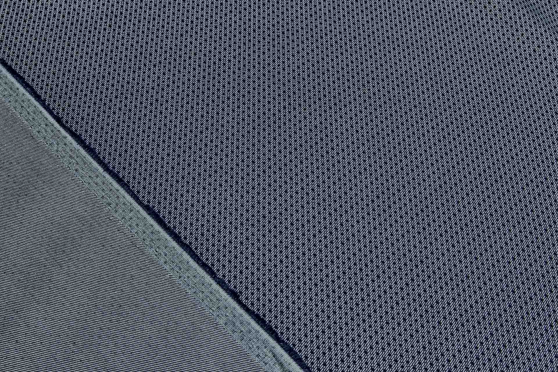 Dot Printed Lightweight Denim in Navy fabric, image 5 of 6