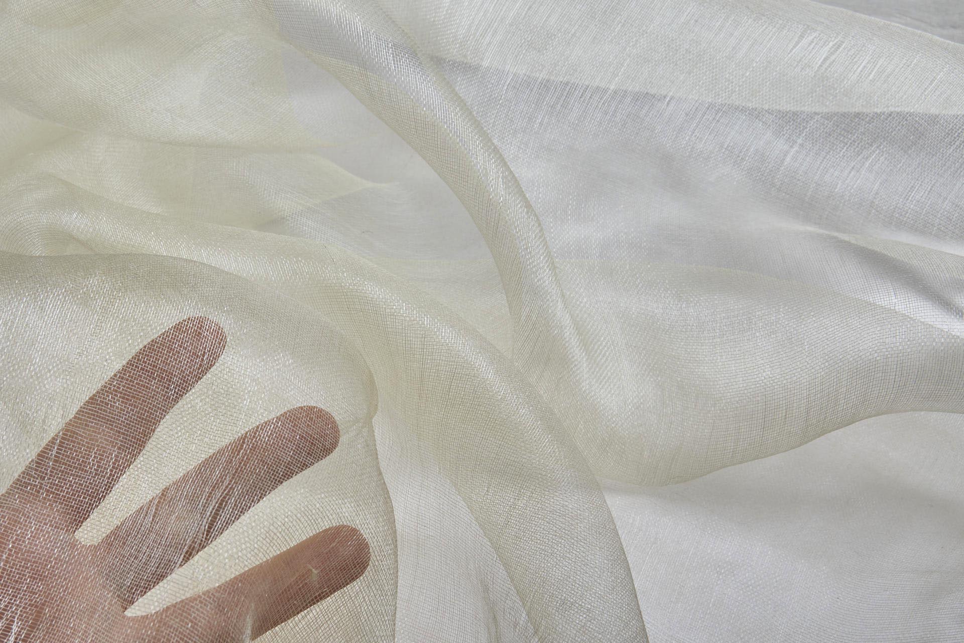 Fine Sheer Silk - Cream fabric, image 3 of 7