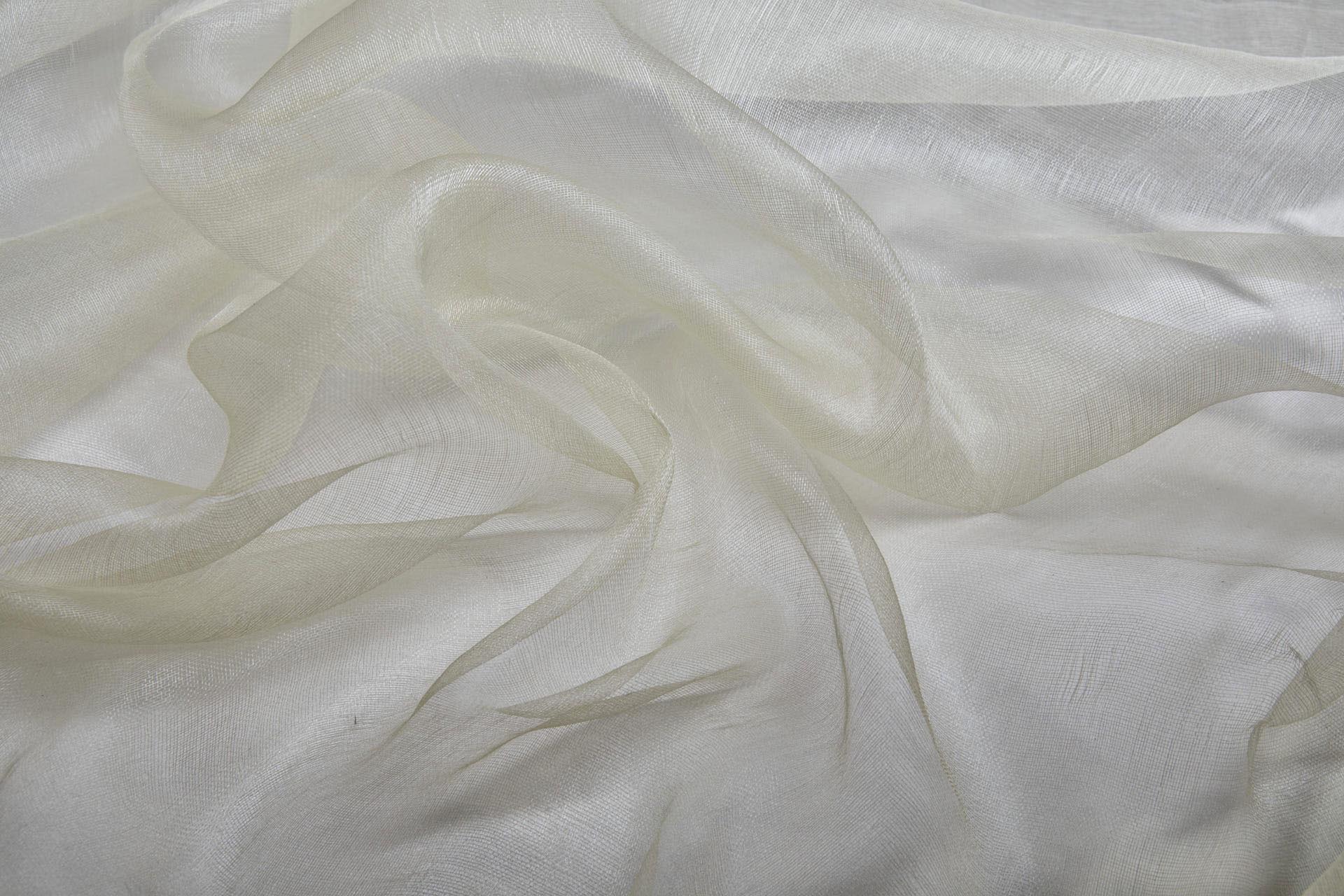 Fine Sheer Silk - Cream fabric, image 4 of 7