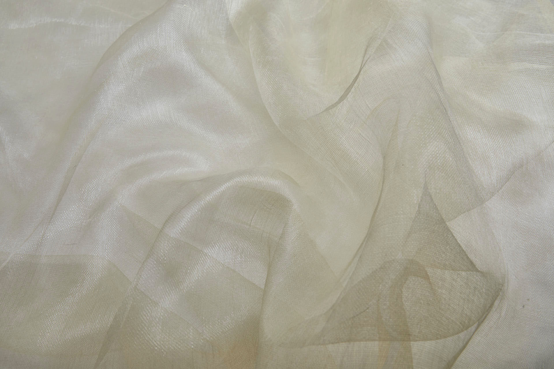 Fine Sheer Silk - Cream fabric, image 5 of 7