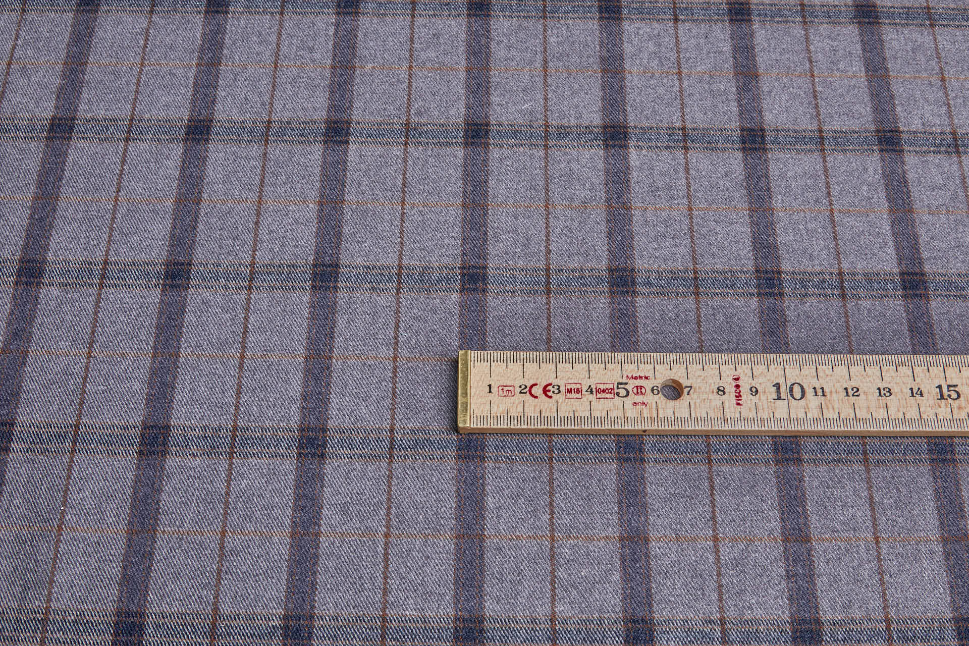 Stretch Flannel Check - Dark Grey, Navy, Brown fabric, image 5 of 7