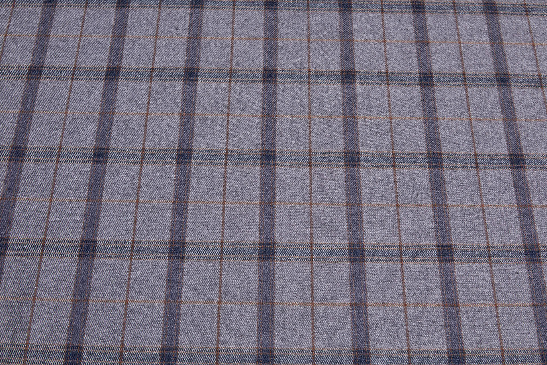 Stretch Flannel Check - Dark Grey, Navy, Brown fabric, image 4 of 7