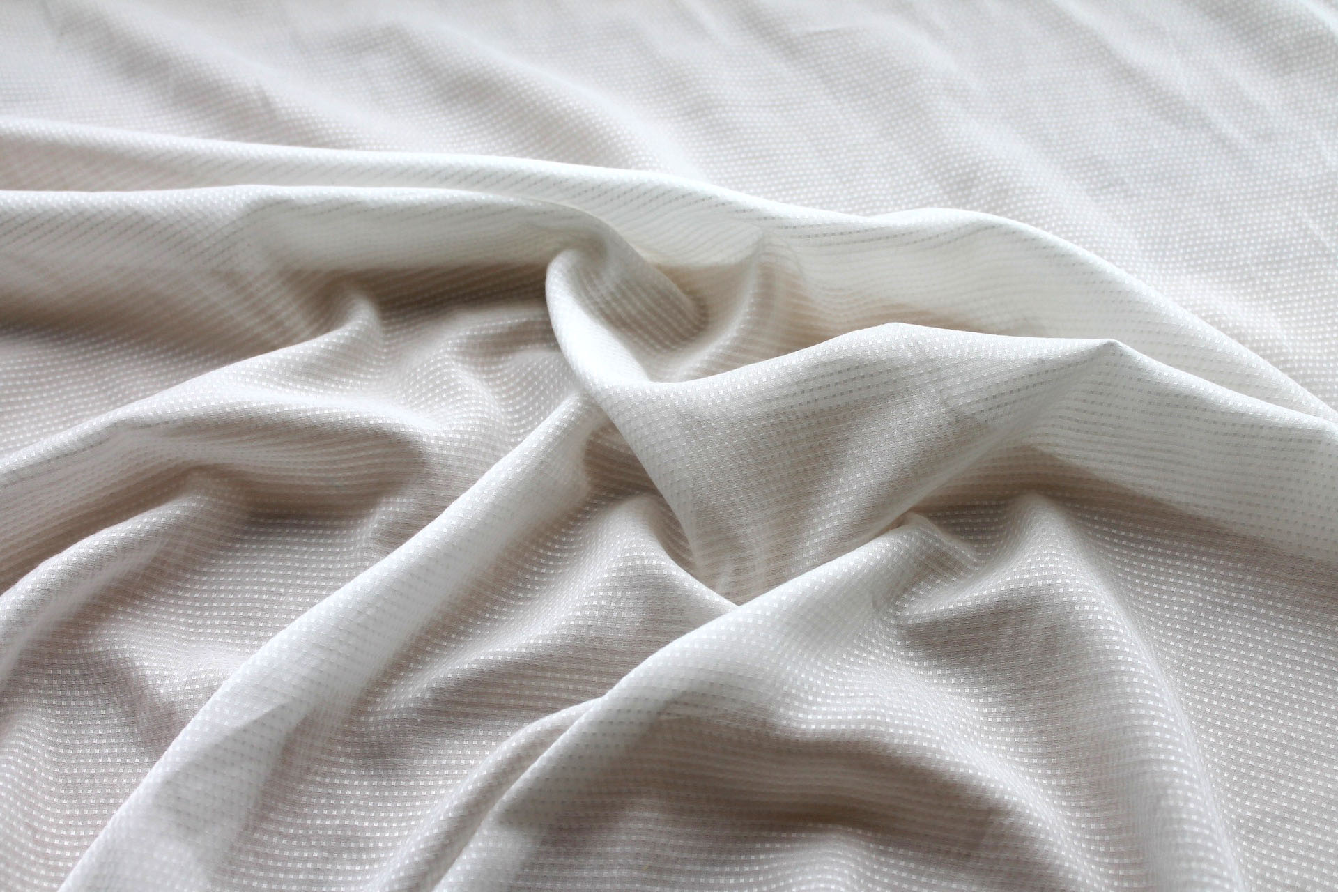 Bamboo Fibre Dobby Weave in Ivory fabric, image 3 of 6