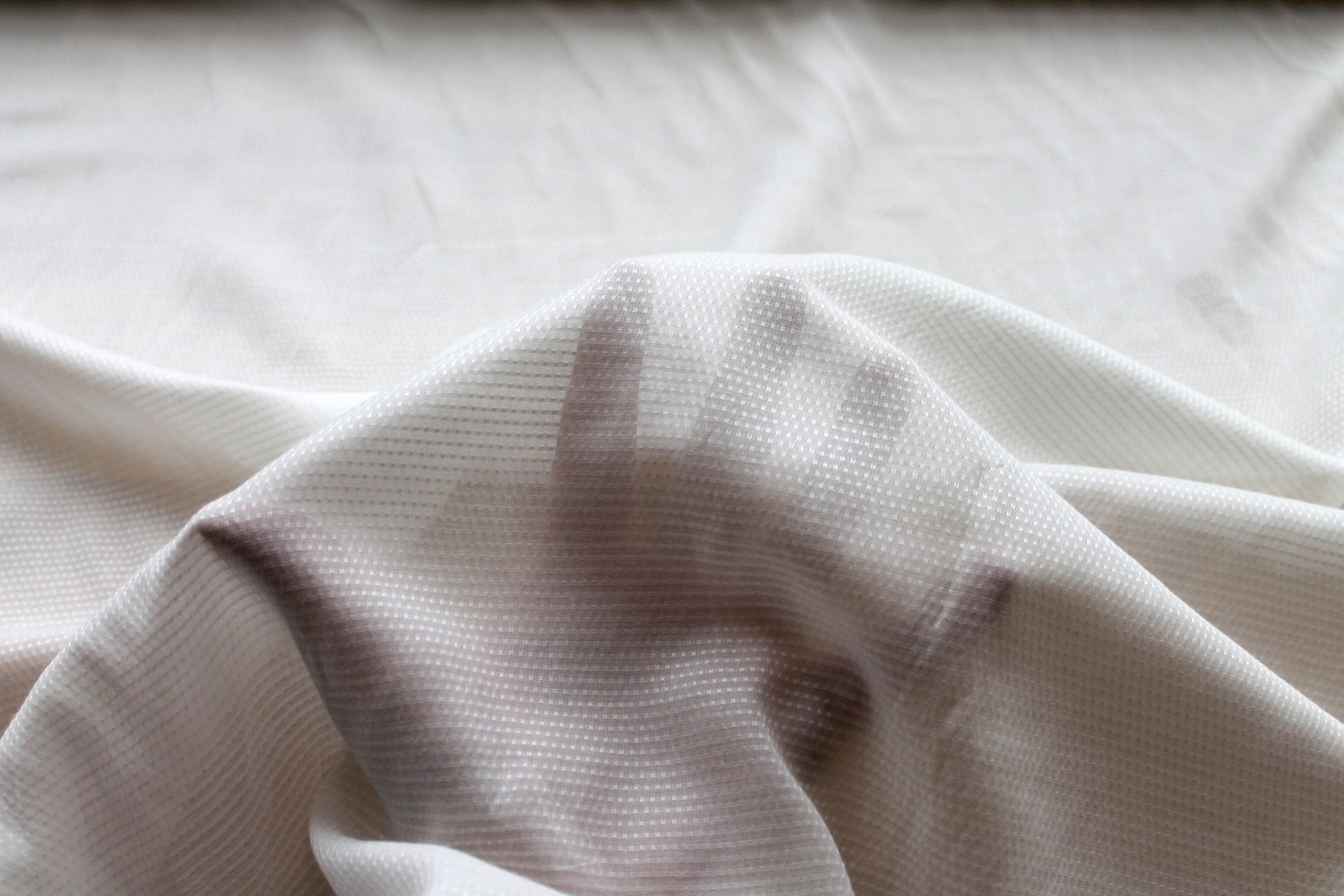 Bamboo Fibre Dobby Weave in Ivory fabric, image 4 of 6