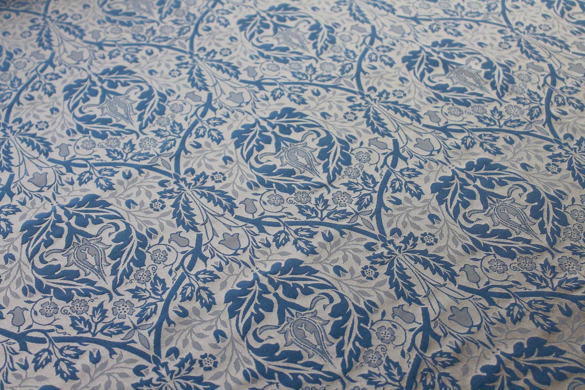 Rococco Silk Brocade - Blue and Gold fabric, image 2 of 10