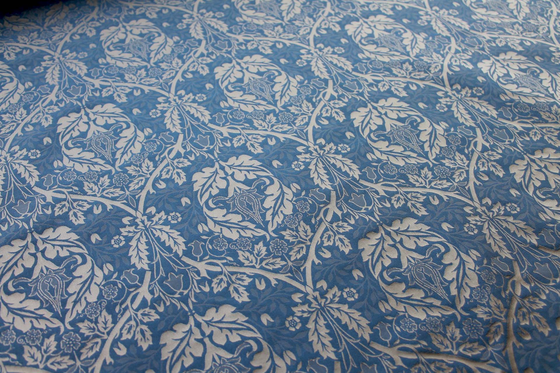 Rococco Silk Brocade - Blue and Gold fabric, image 6 of 10
