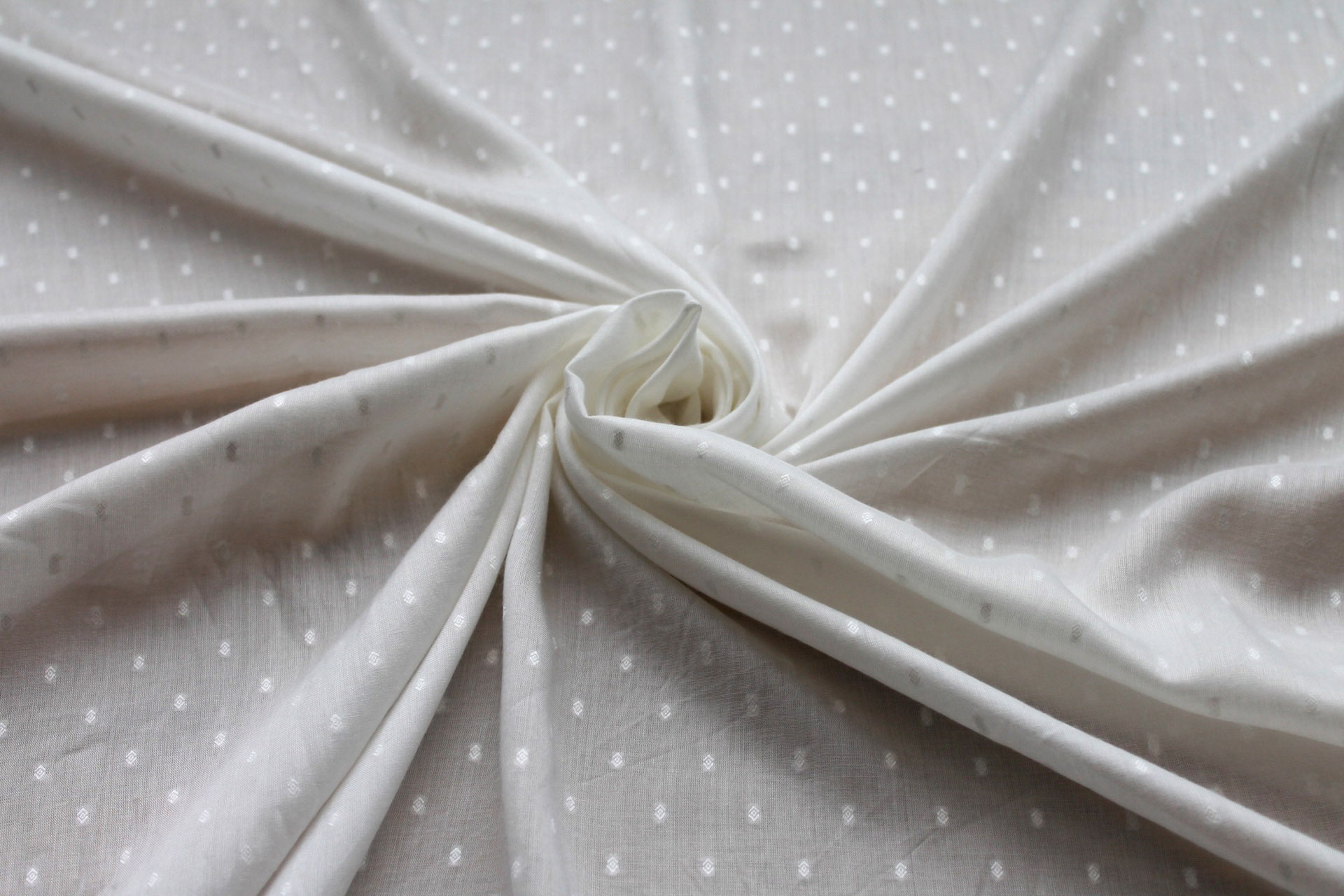 Milk Fibre Diamond Dobby Spot Weave in Ivory fabric, image 3 of 5