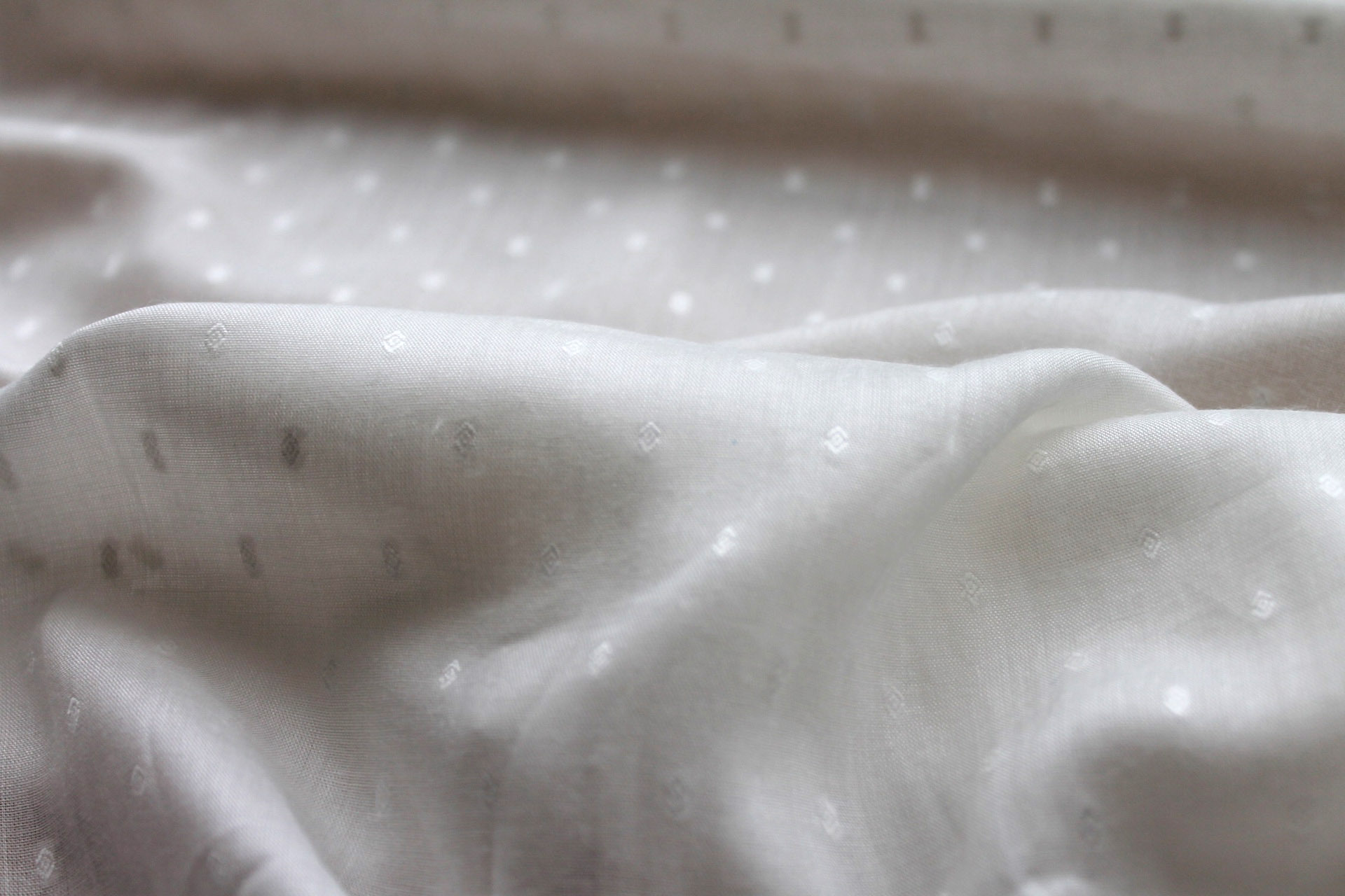 Milk Fibre Diamond Dobby Spot Weave in Ivory fabric, image 4 of 5