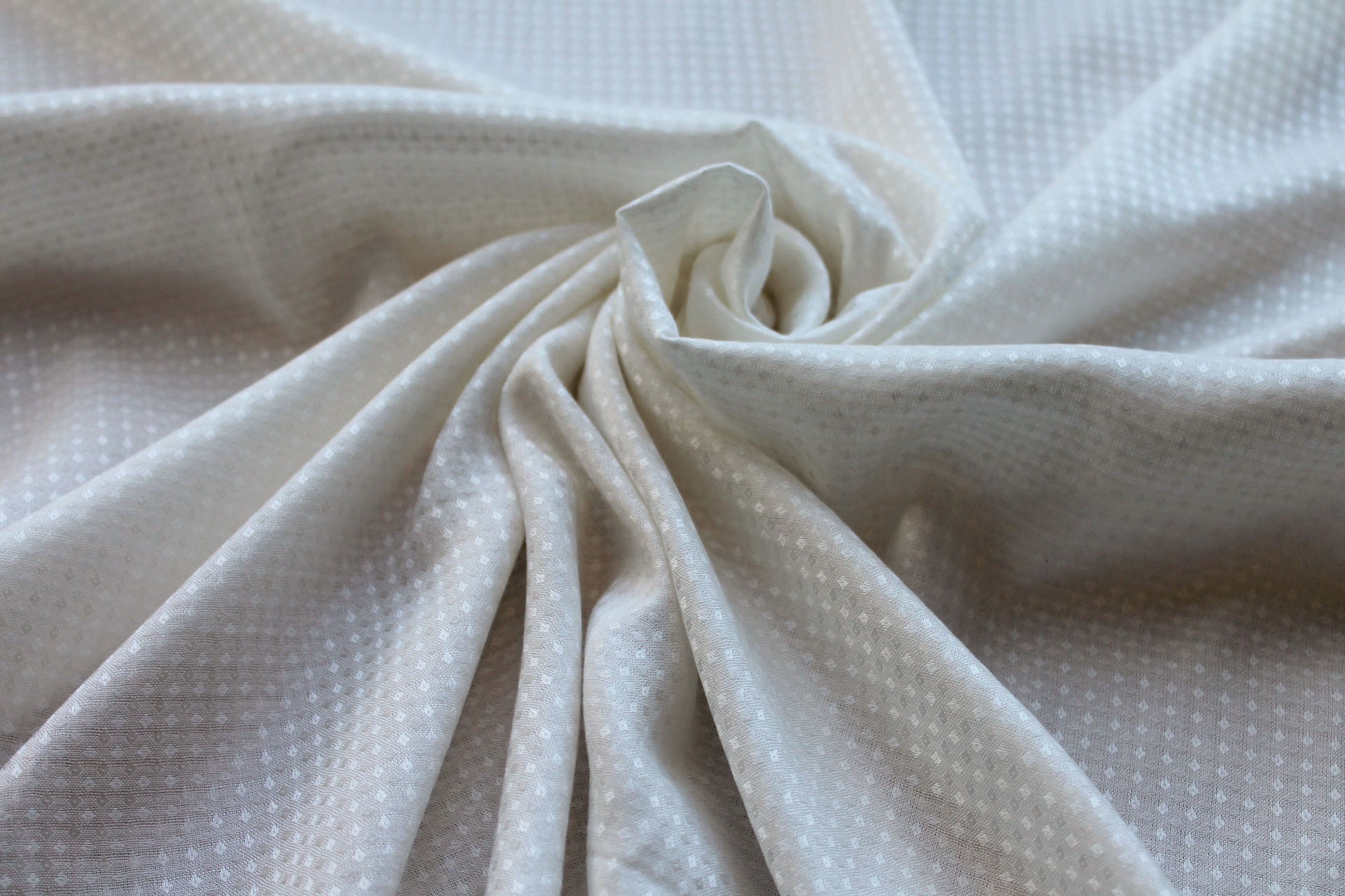 Sugar Cane Fibre Diamond Dobby Weave in Ivory fabric, image 2 of 6