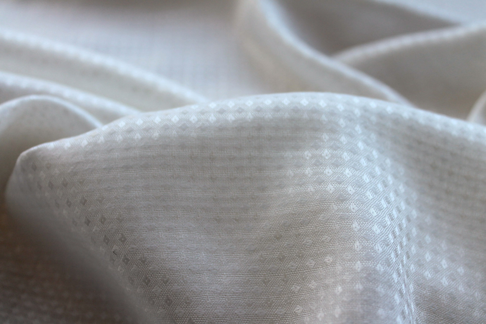 Sugar Cane Fibre Diamond Dobby Weave in Ivory fabric, image 3 of 6