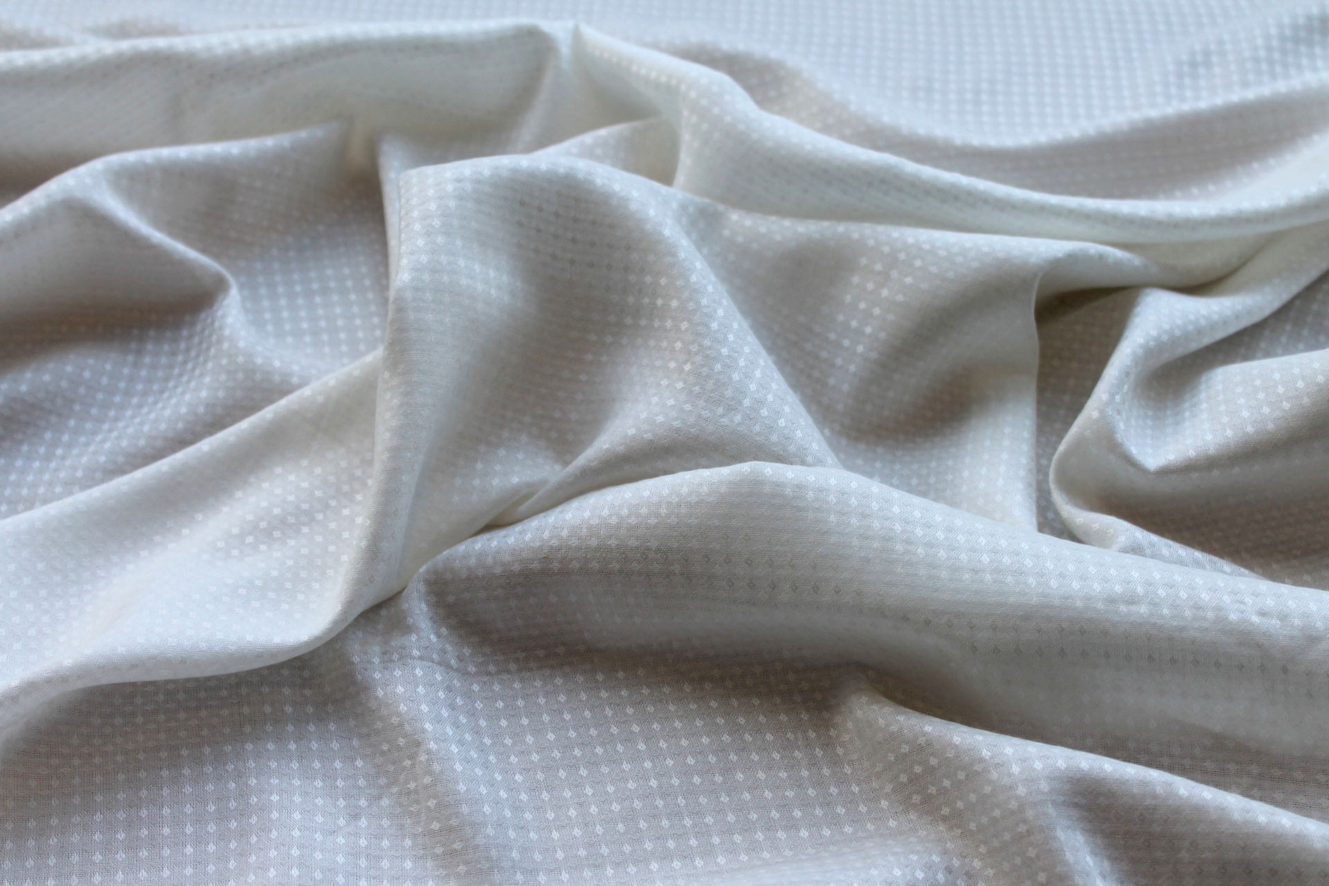 Sugar Cane Fibre Diamond Dobby Weave in Ivory fabric, image 6 of 6