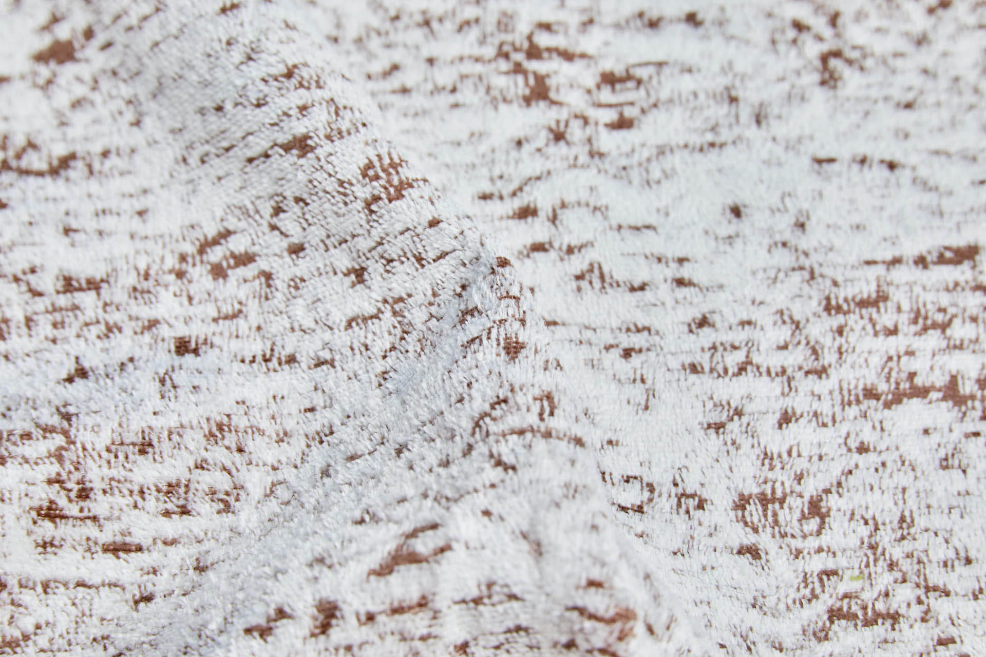 Abstract Texture Velvet - Off White and Light Brown fabric, image 3 of 7