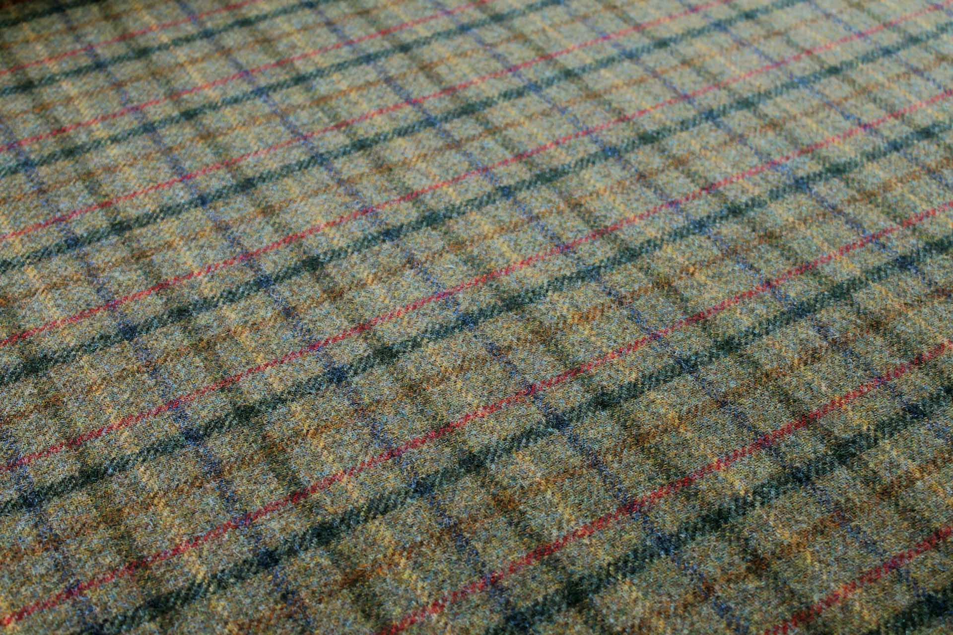 Wool Tartan - Olive Green, Mustard, Brown, Red and Navy fabric, image 2 of 7