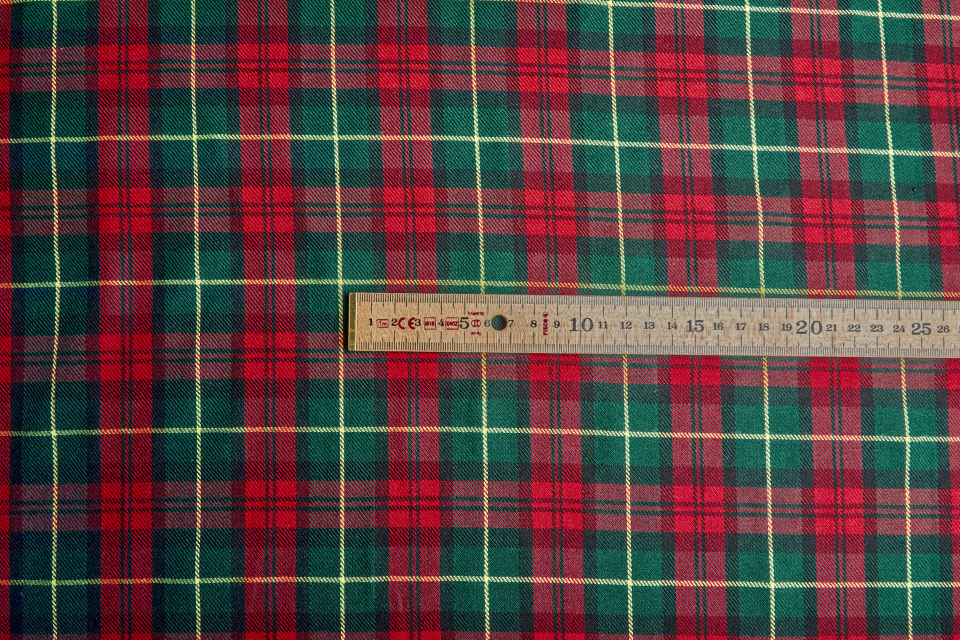 Wool Tartan Suiting - Green, Red, Yellow and Black fabric, image 6 of 8