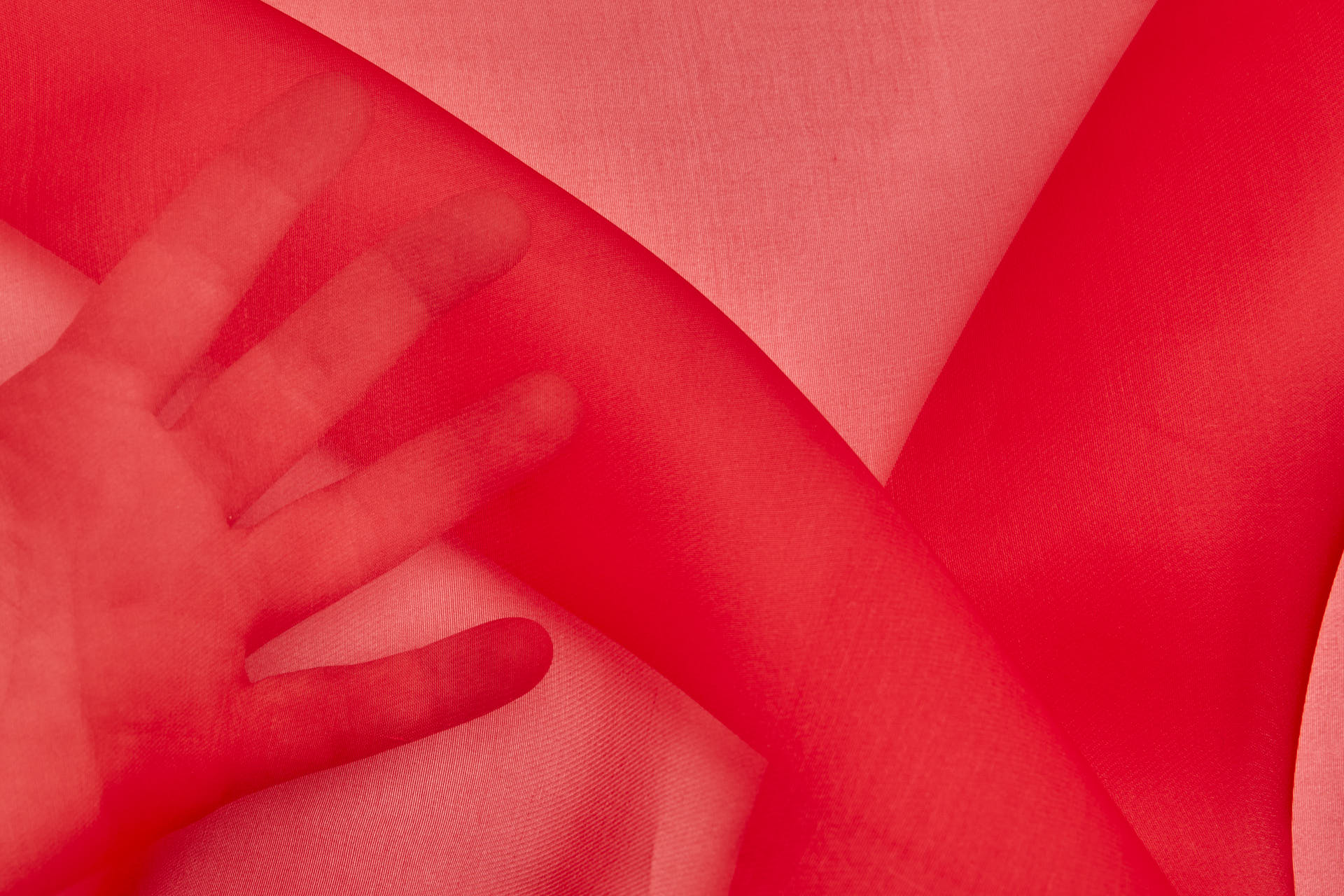 Italian Silk Organza - Scarlet Red fabric, image 3 of 7